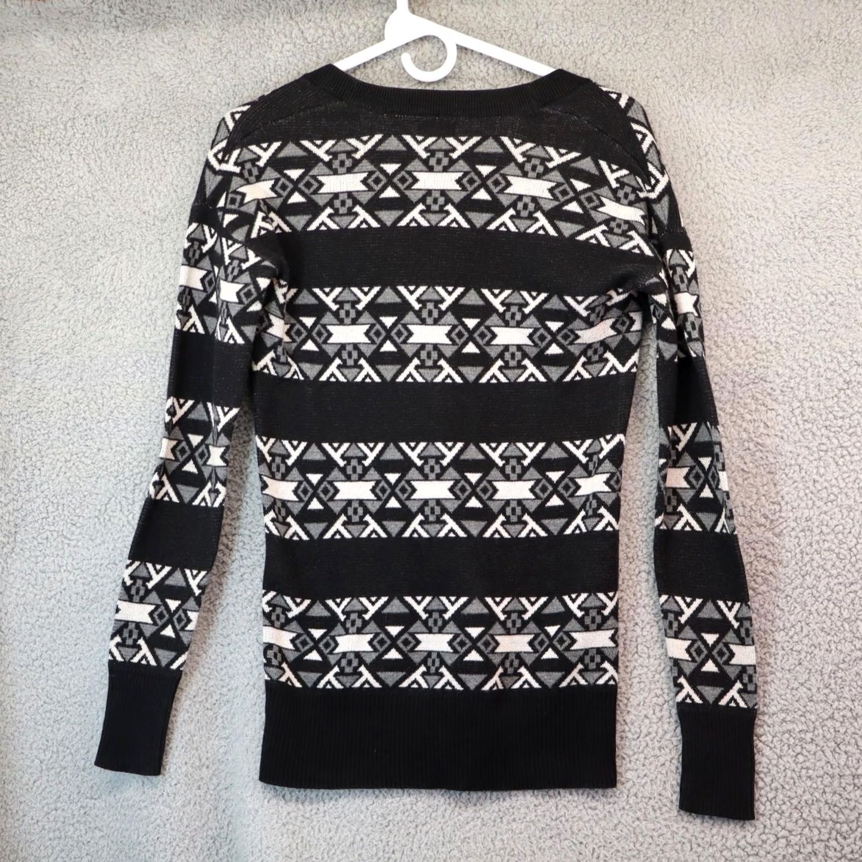 Mossimo Mossimo Cardigan Women XS Black Longline Aztec Boho Vtg 90s Size XS / US 0-2 / IT 36-38 - 6 Thumbnail