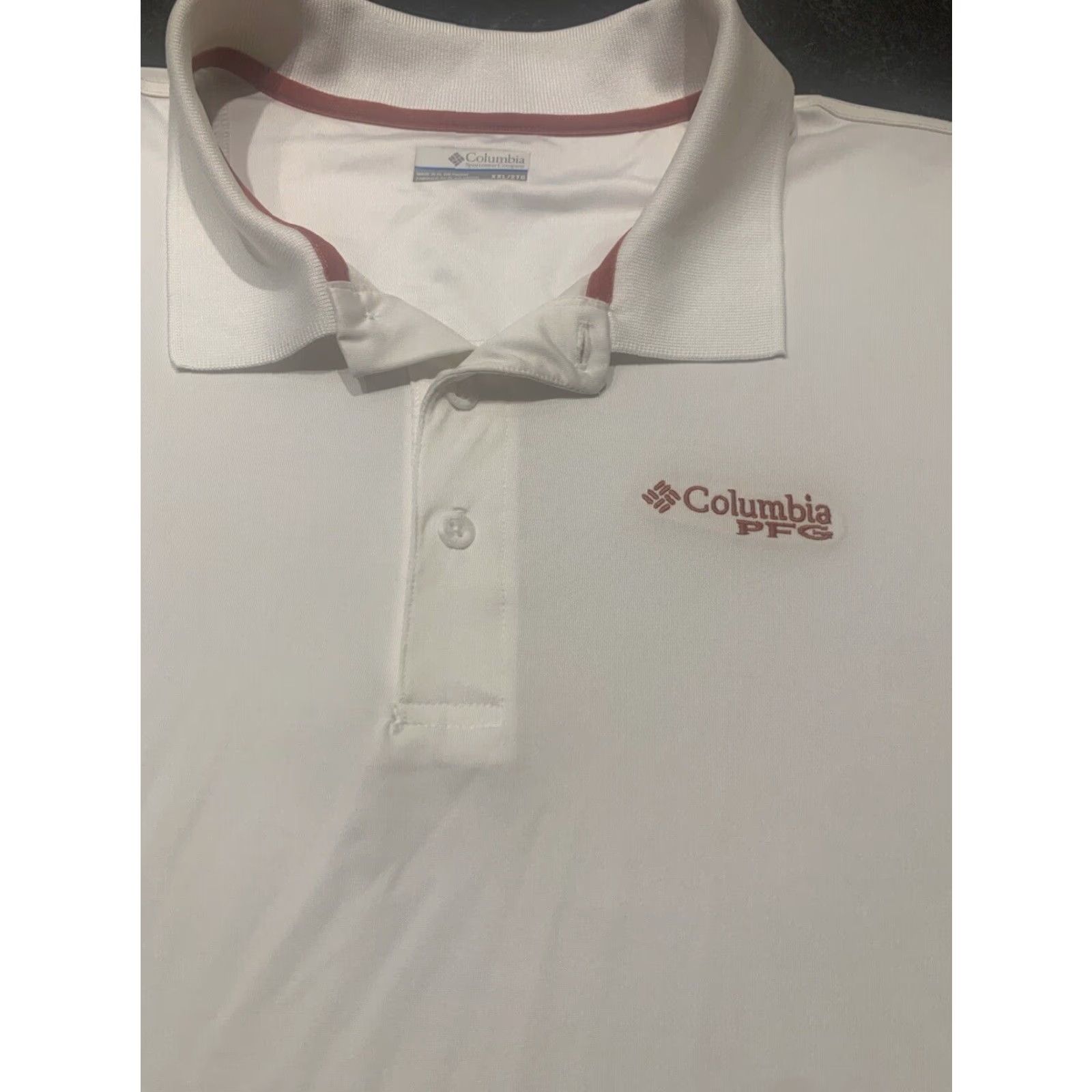 Vintage Columbia PFG Polo Shirt Mens 2XL White Red 100% Polyester Short Sleeve Collared Size US XXL / EU 58 / 5 - 4 Thumbnail