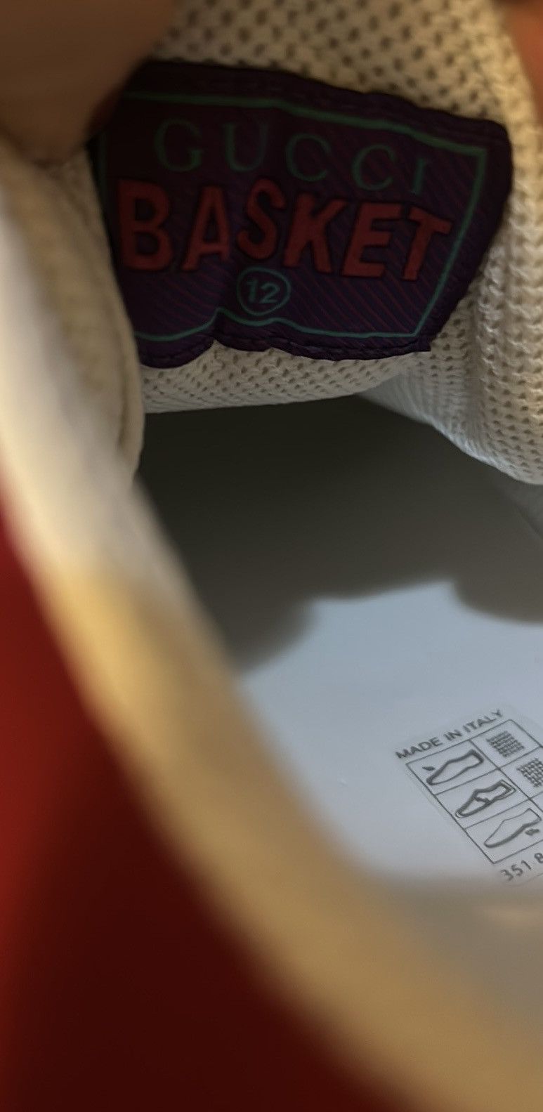 Gucci Gucci Demetra Basket Low Sneaker White/Red size 12 Size US 12 / EU 45 - 5 Thumbnail