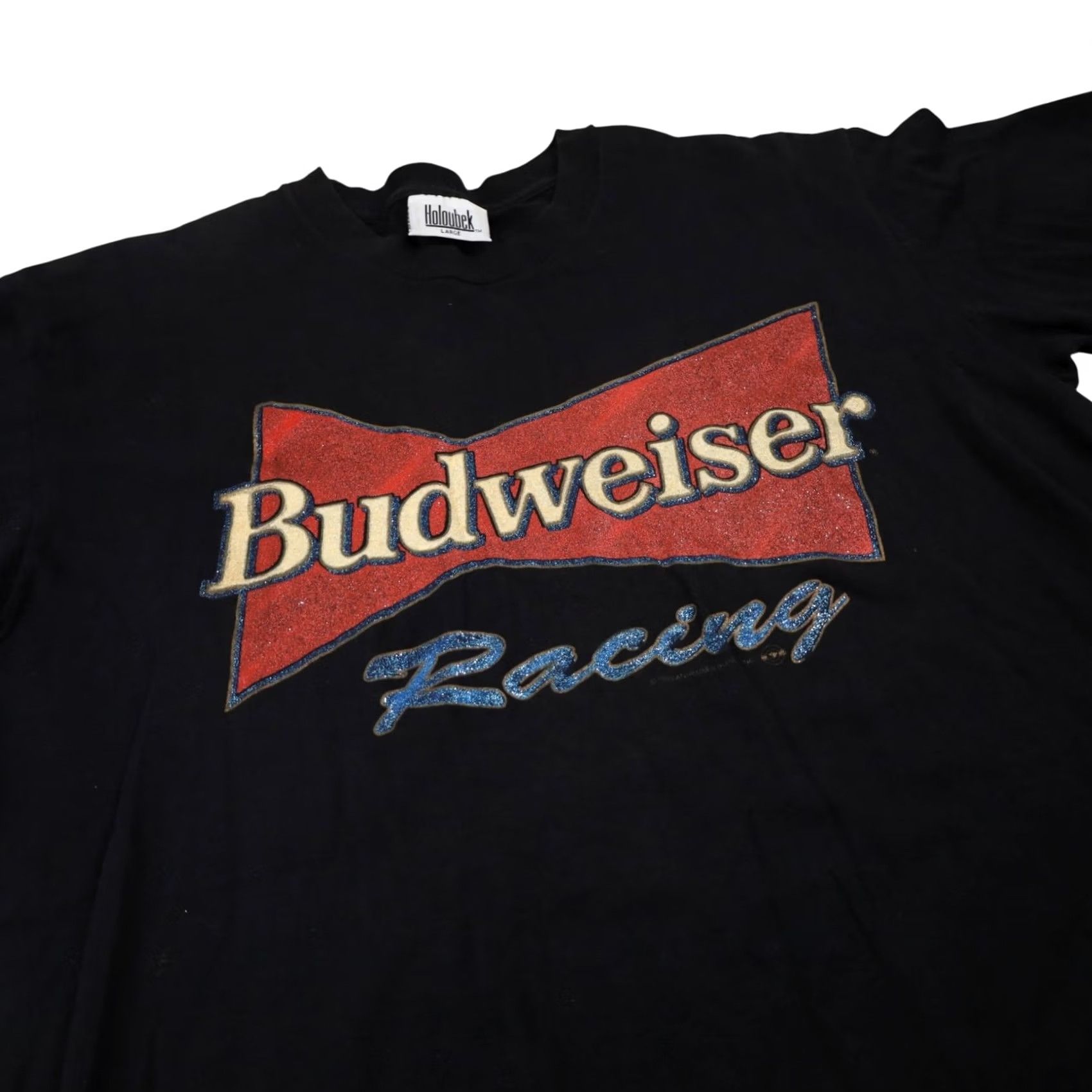 Budweiser VINTAGE Budweiser Racing Mens Large Graphic T Shirt Black Size US L / EU 52-54 / 3 - 4 Thumbnail