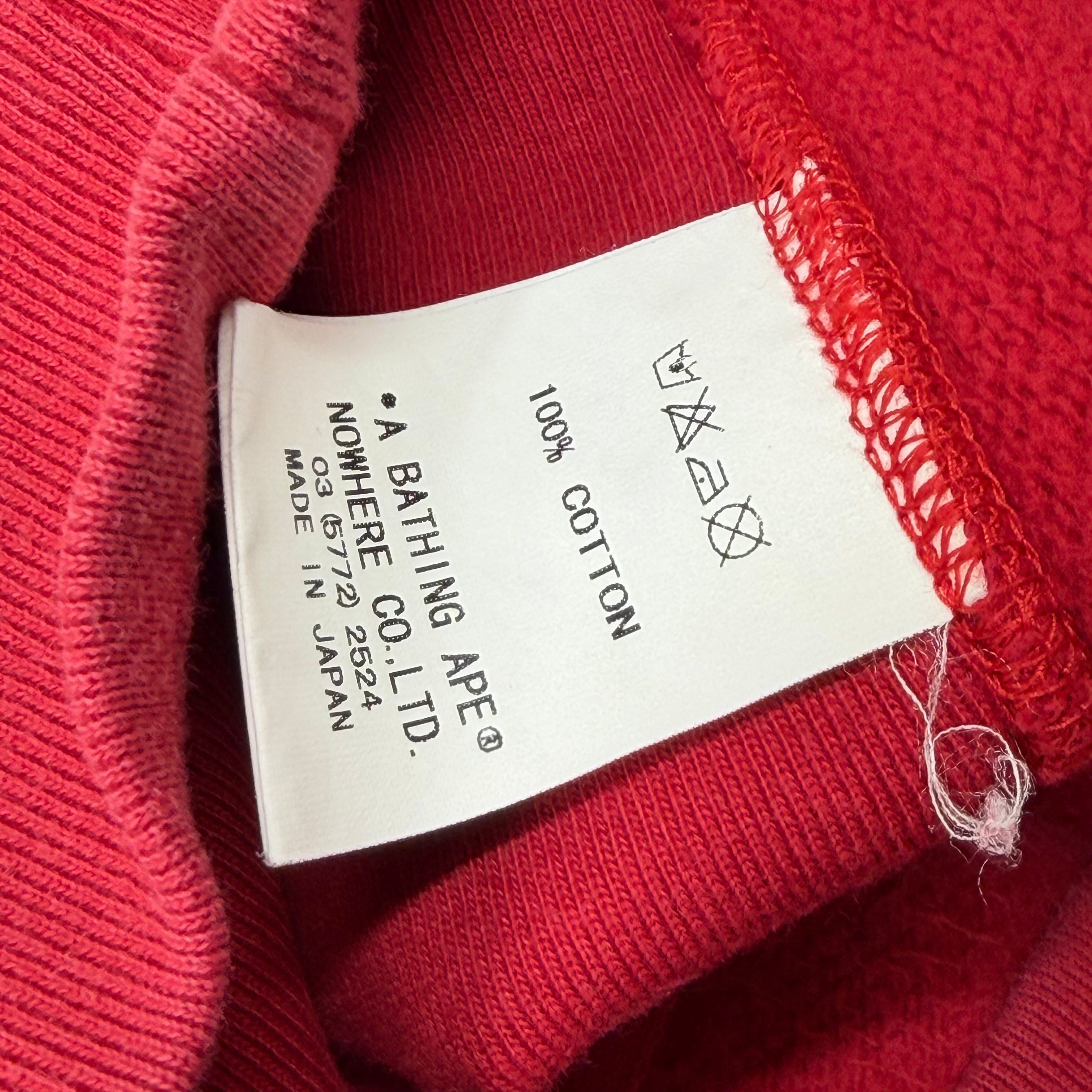 Bape Bape x Kaws Chomper Full-Zip Hoodie Red M Size US M / EU 48-50 / 2 - 7 Thumbnail