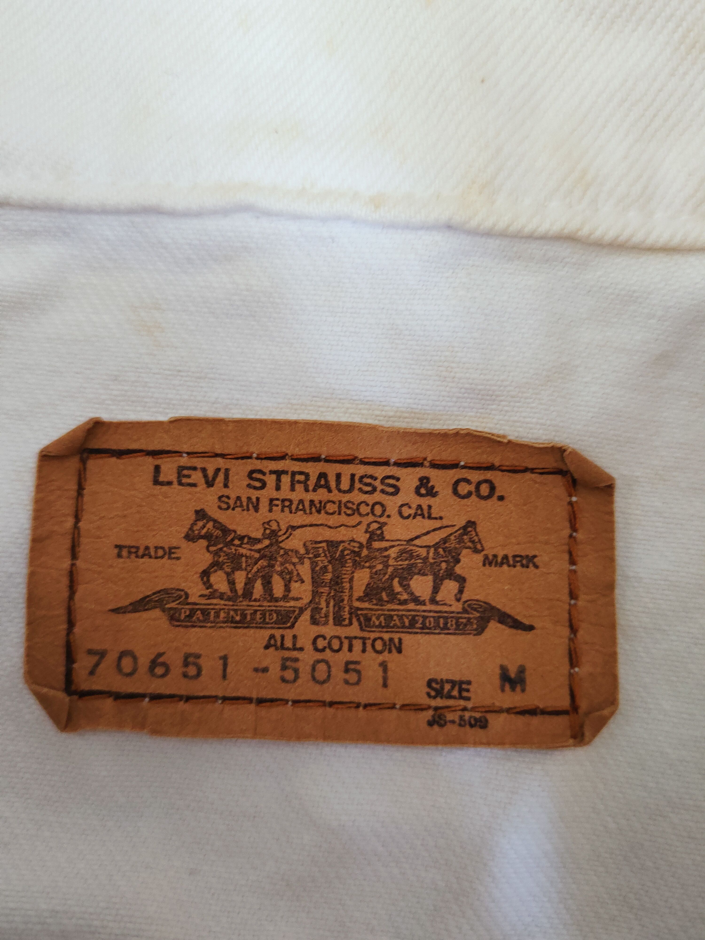 Levi's D Levi's orange tab vintage White Denim Jacket #W571 Size US M / EU 48-50 / 2 - 10 Thumbnail