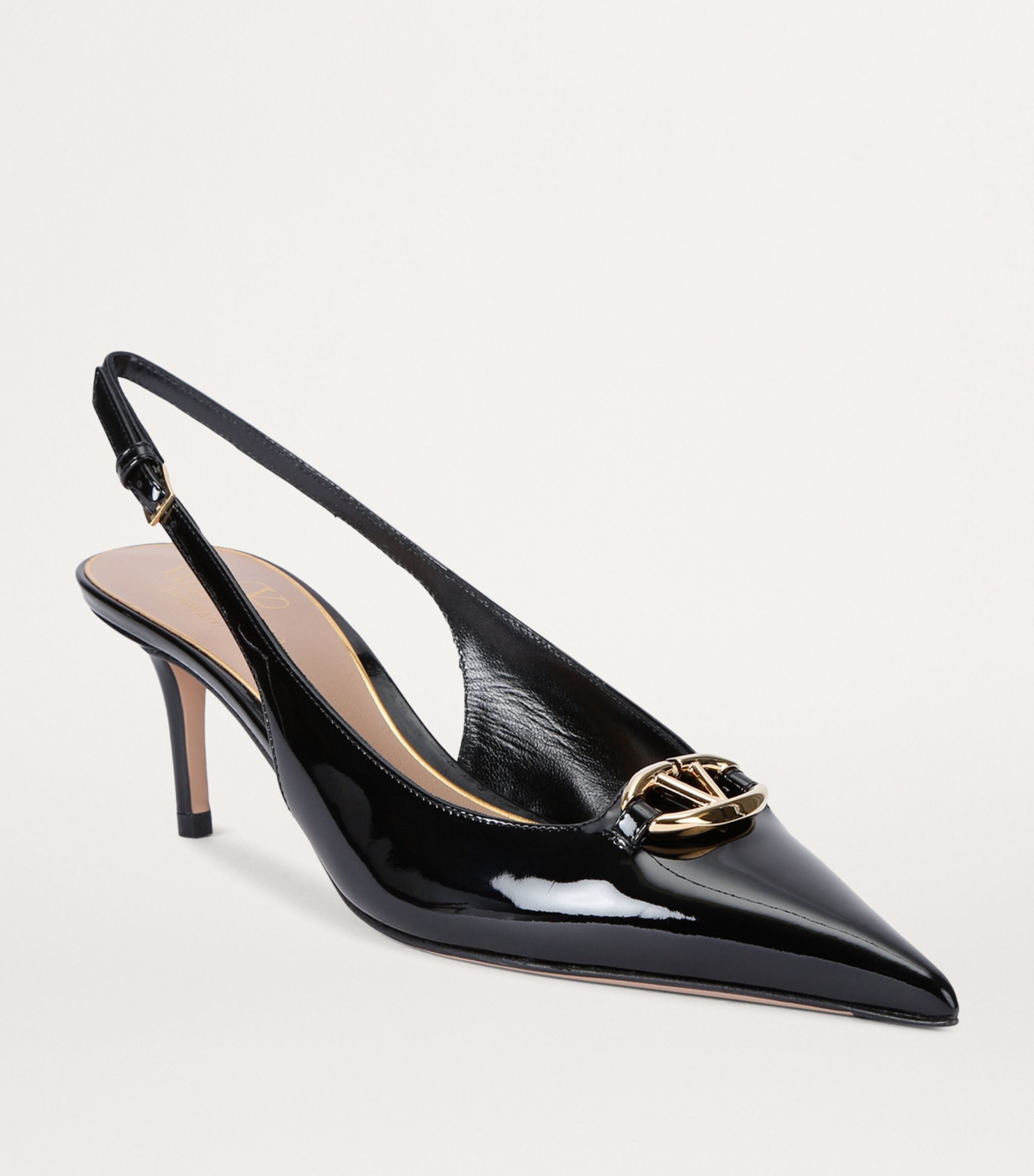 Valentino o1s22i1n0924 Slingback Vlogo Decollete Pumps in Black Size US 7 / IT 37 - 3 Thumbnail