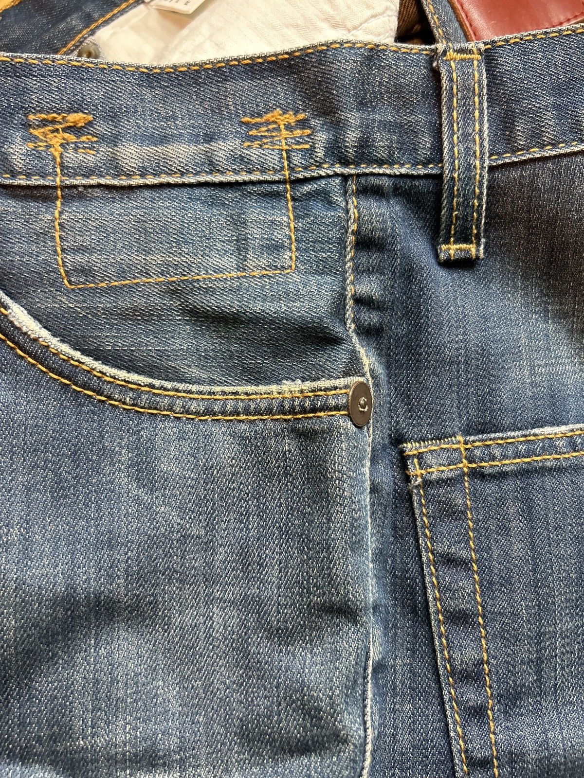 image of R13 Drop Crotch Calf Length in Blue, Women's (Size 27)