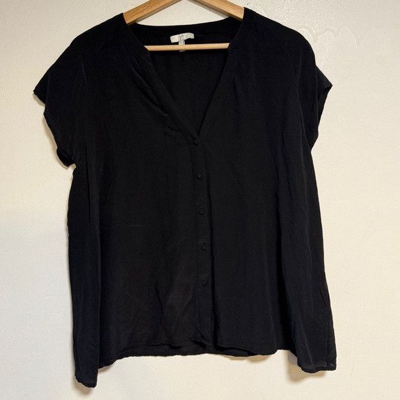 Joie Joie Women’s Black Button-Front Blouse Size S Size S / US 4 / IT 40 - 2 Thumbnail