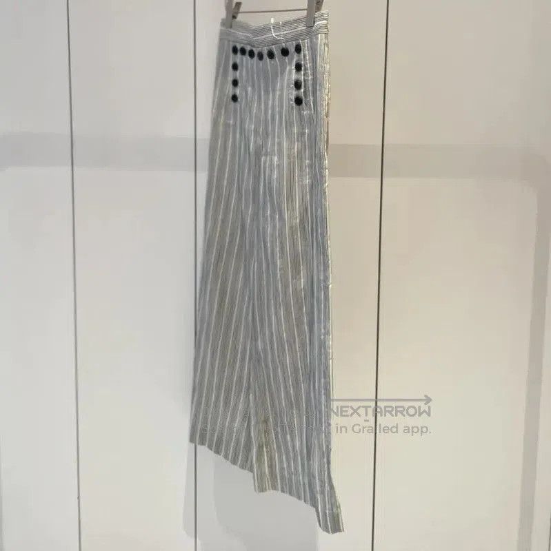 Dior Dior Summer Gray Striped Cotton Relaxed Pants . Size 28" / US 6 / IT 42 - 4 Thumbnail
