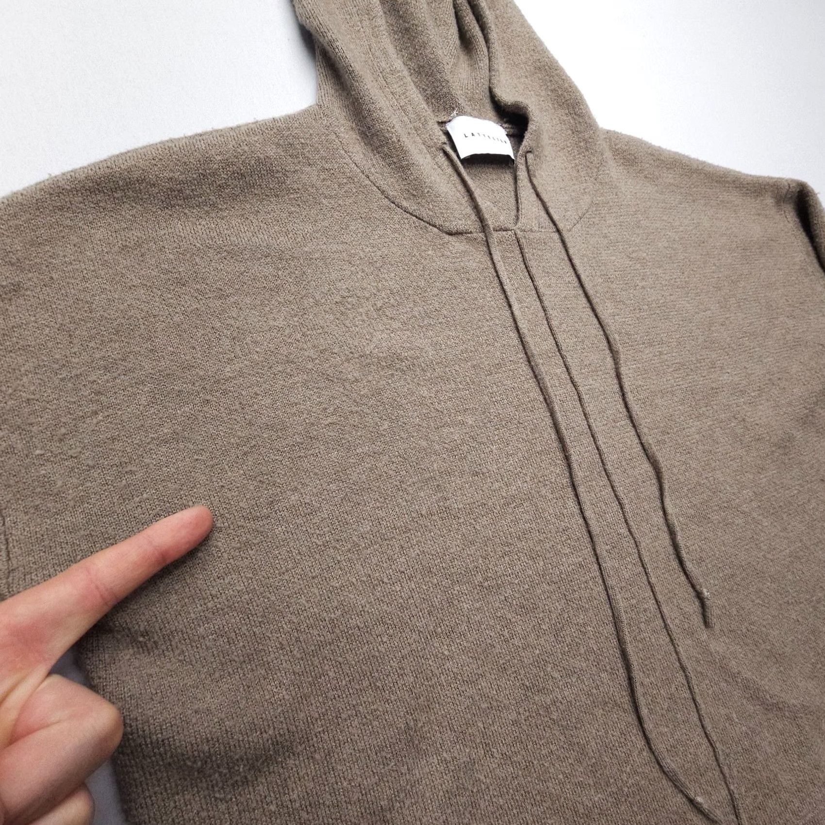 Vintage Lattelier Wool Blend Hooded Oversized Sweater Size Medium Boxy Knit Baggy Hood Woman Regular Brown Size M / US 6-8 / IT 42-44 - 3 Thumbnail