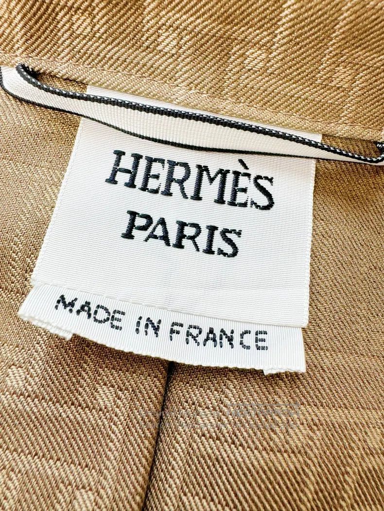 Hermes Hermes Brown and Green Color Block Long Coat Jacket Size XS / US 0-2 / IT 36-38 - 5 Thumbnail