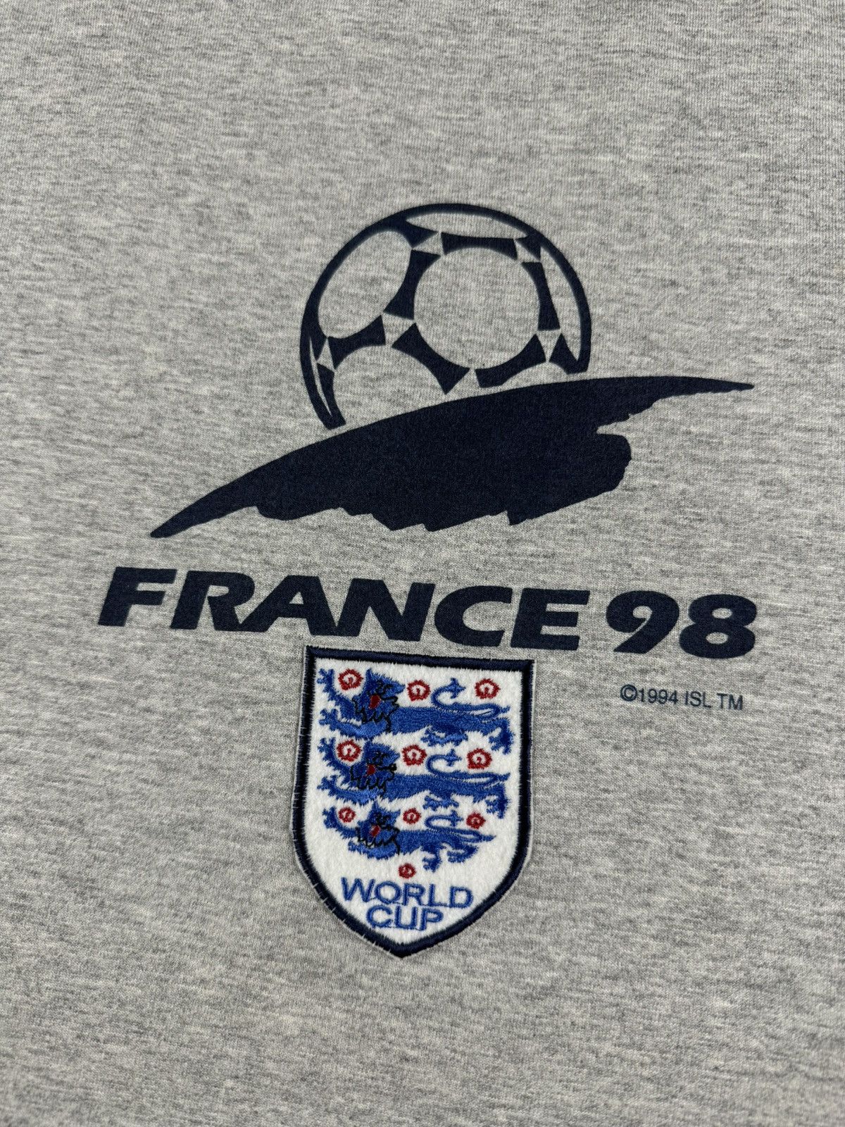 Vintage France 1994 ISL England 1998 Football Shirt Tee Jersey Size US XL / EU 56 / 4 - 7 Thumbnail