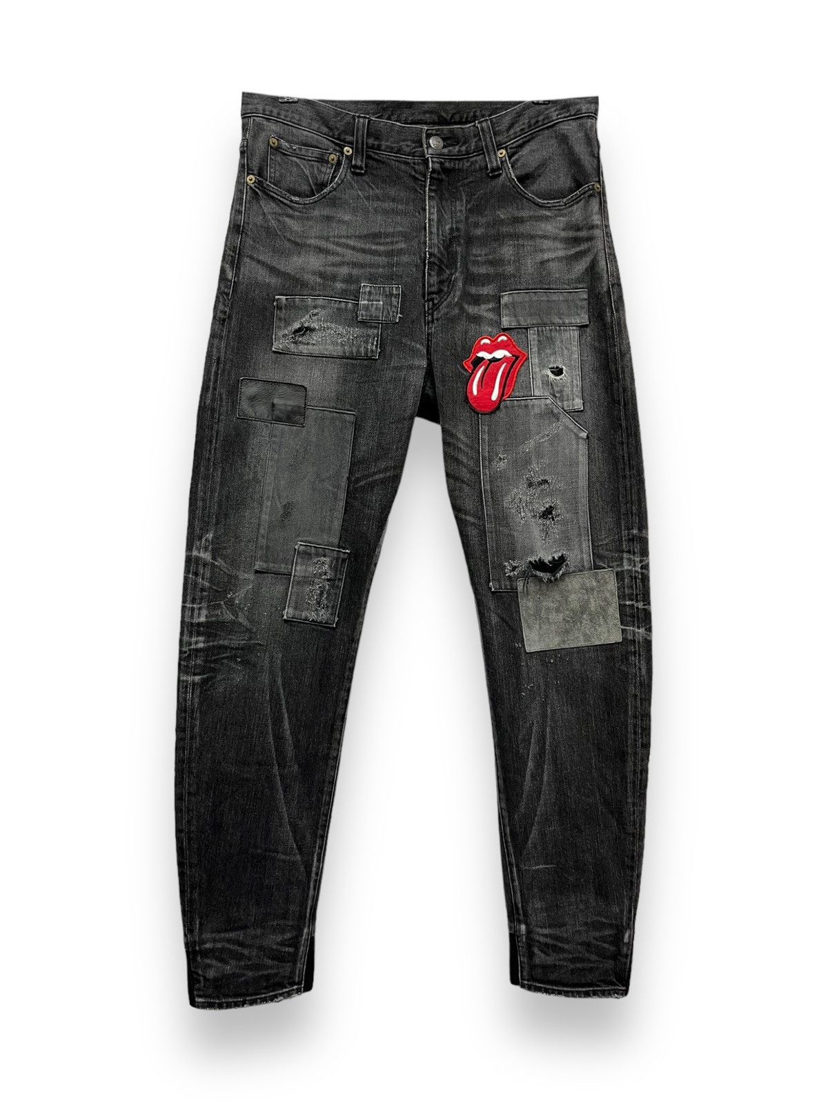 Japanese Brand VTG GLAMB x ROLLING STONES Skull Boro Patcwork Distressed Size US 32 / EU 48 - 3 Thumbnail