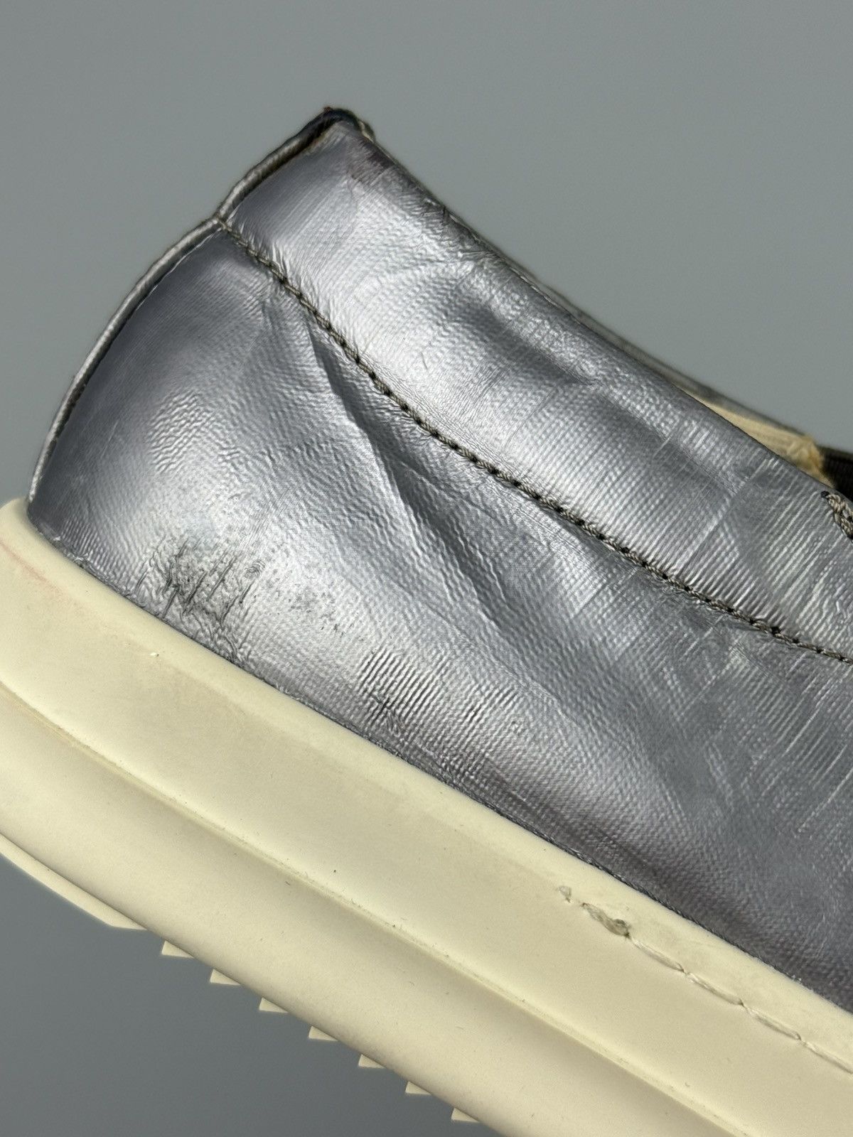 Rick Owens Drkshdw Rick Owens Drkshdw - Silver Slip on Boat Sneakers Size US 7 / EU 40 - 18 Thumbnail