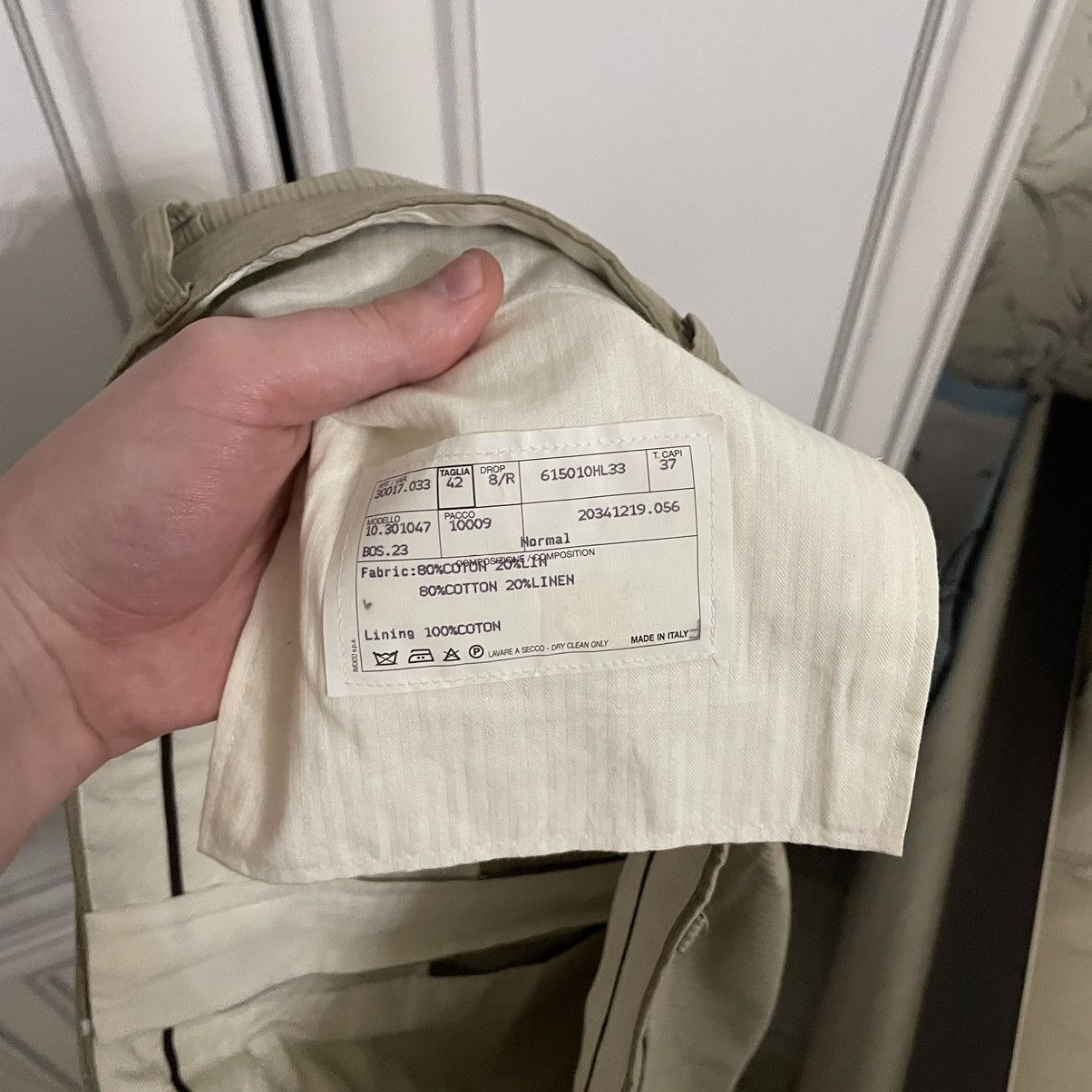 Hermes Vintage Hermes Beige Striped Cotton-Linen Casual Pants Size US 33 - 14 Thumbnail