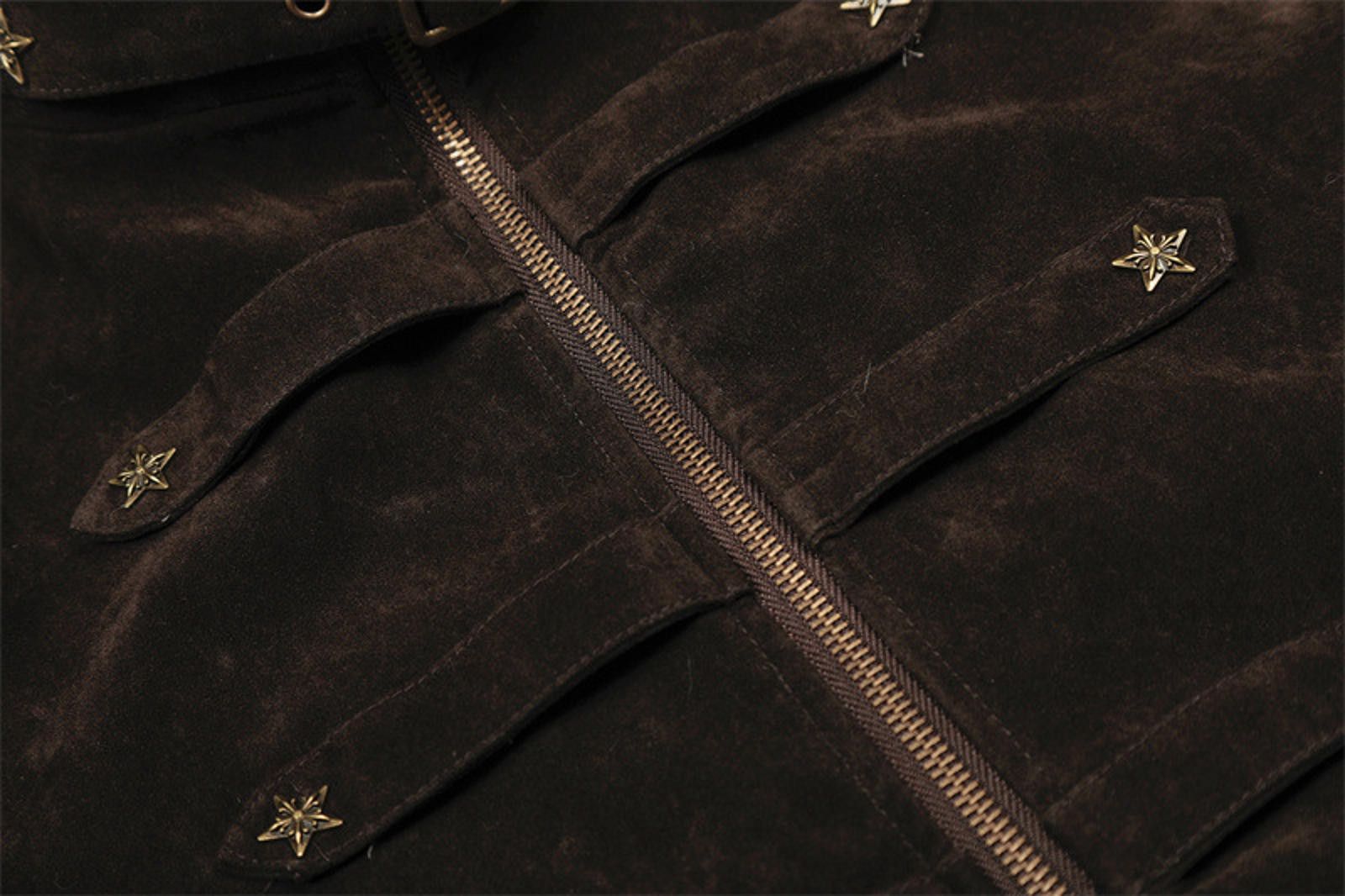 Japanese Brand Suede Military Style Jacket, Zip Front Size US L / EU 52-54 / 3 - 5 Thumbnail