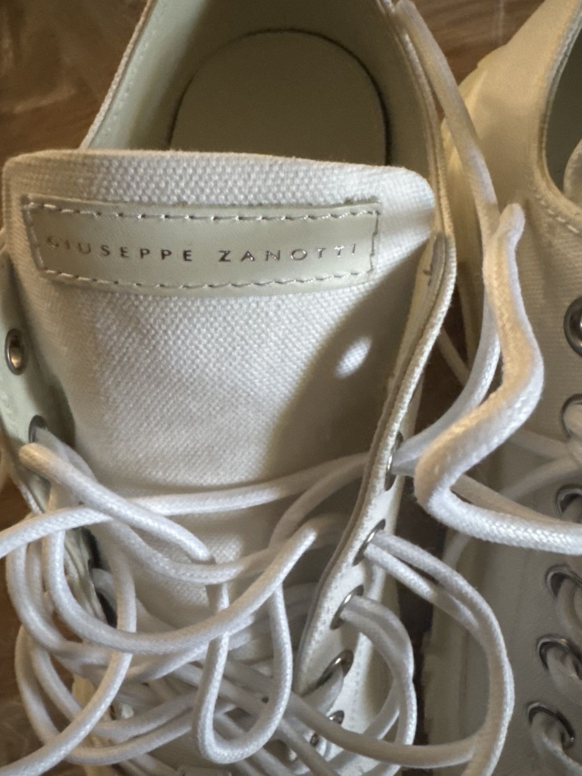 Giuseppe Zanotti Giuseppe Zanotti Women's Blabber Sneakers in White/beige Size US 10 / IT 40 - 7 Thumbnail