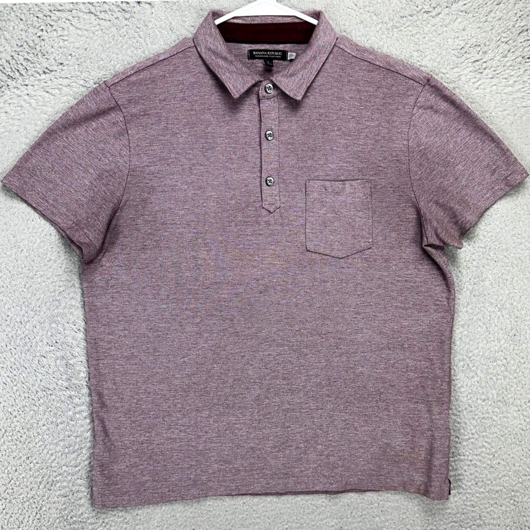 Banana Republic VINTAGE Banana Republic Polo Shirt Mens Large Maroon Rugby Performance Pique Short Sleeve Shirt Size US L / EU 52-54 / 3 - 2 Thumbnail