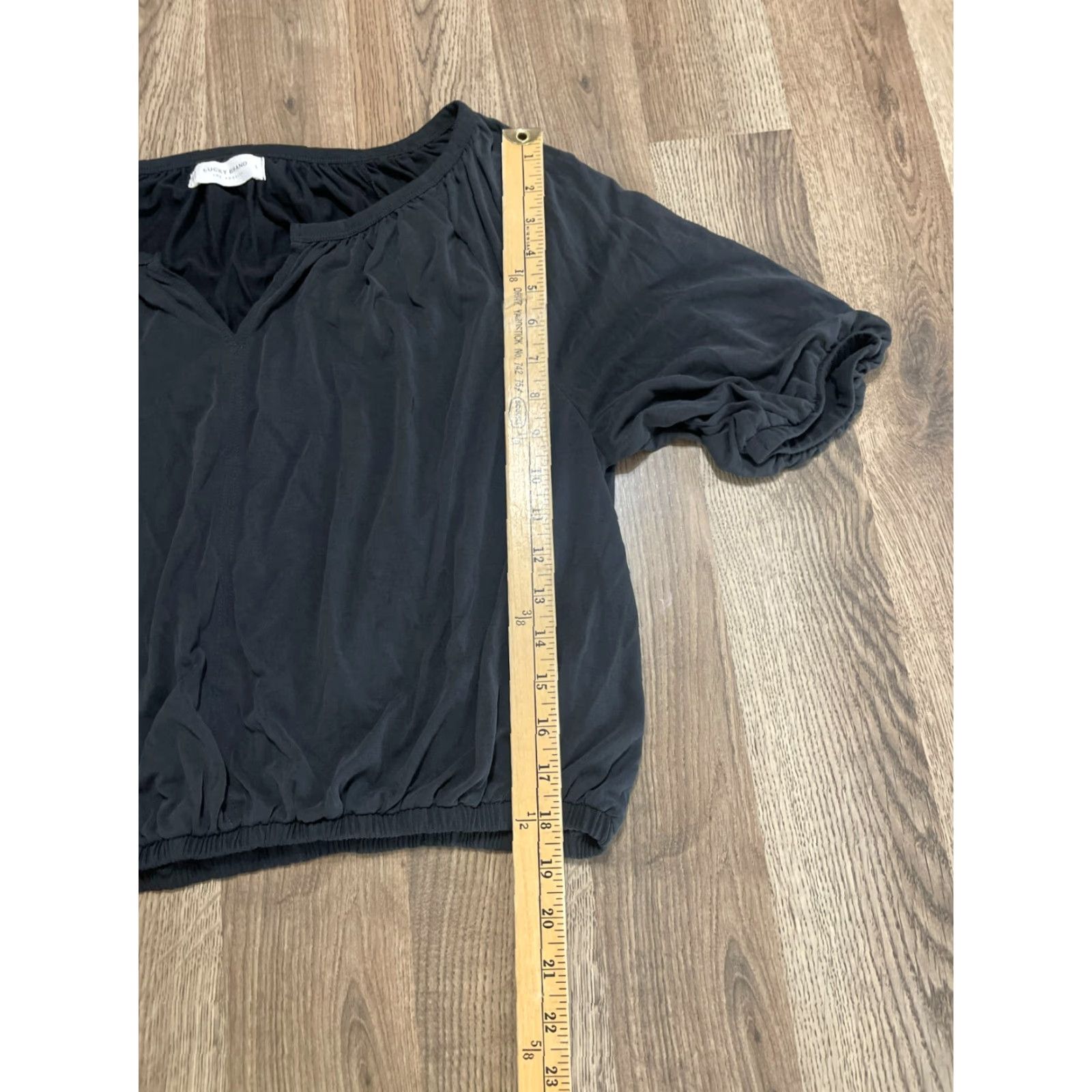 Lucky Brand Lucky Brand Shirt Women's Large Black V-Neck 3/4 Sleeve T-Shirt Casual Womens Size L / US 10 / IT 46 - 7 Thumbnail