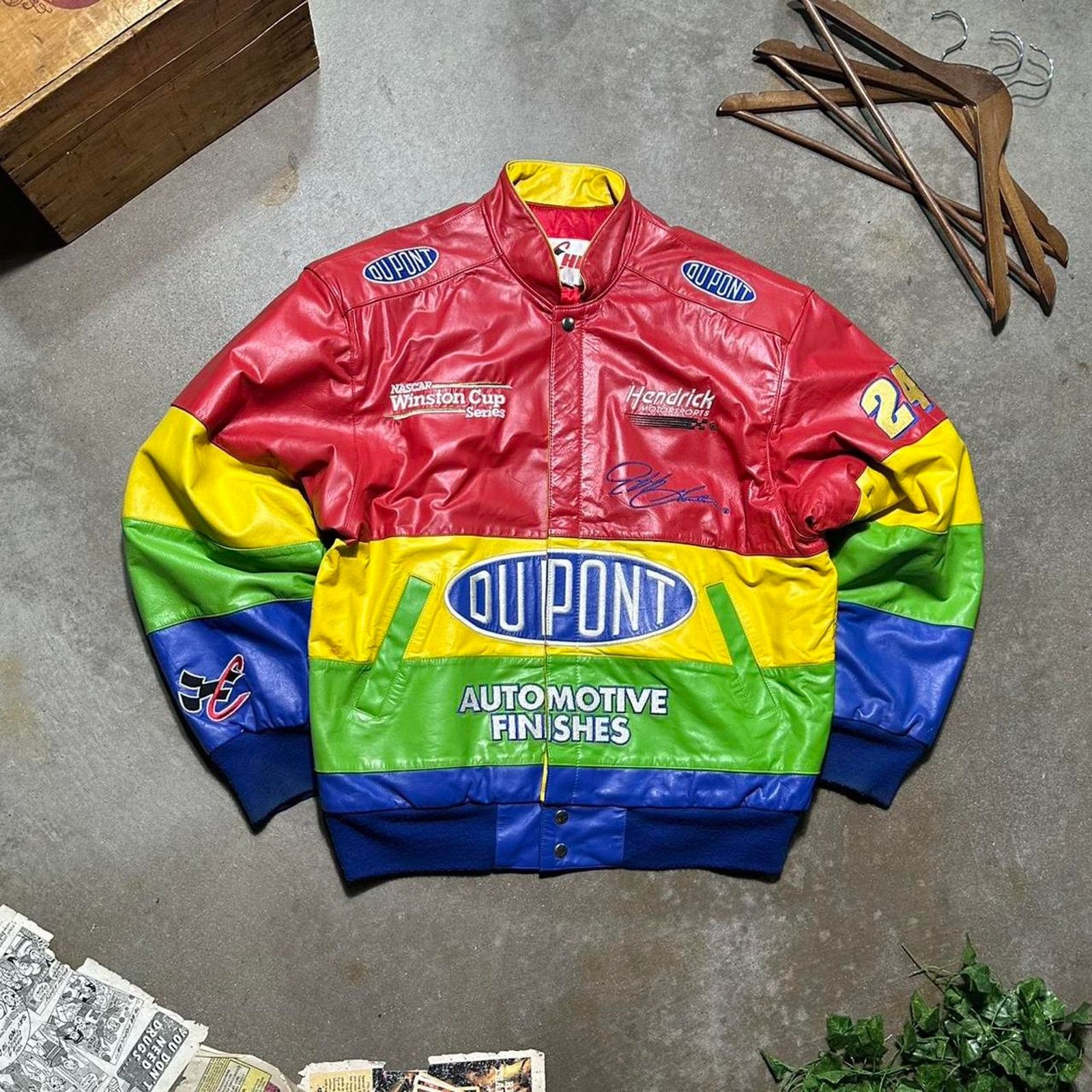 ジャケット・アウター DU PONT Jeff Gordon Jacket Men's Jeff Gordon JH Design Red DuPont Twill Driver Uniform Full