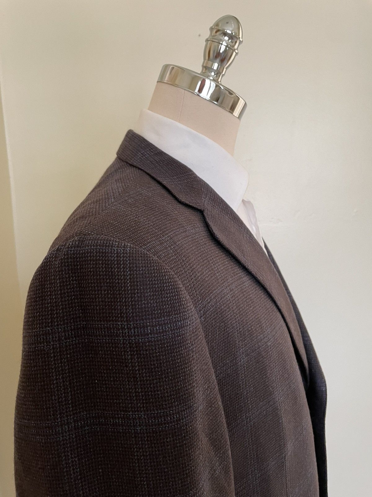 Ermenegildo Zegna Subtle Windowpane Check Silk & Cashmere Jacket Size 48R - 4 Thumbnail
