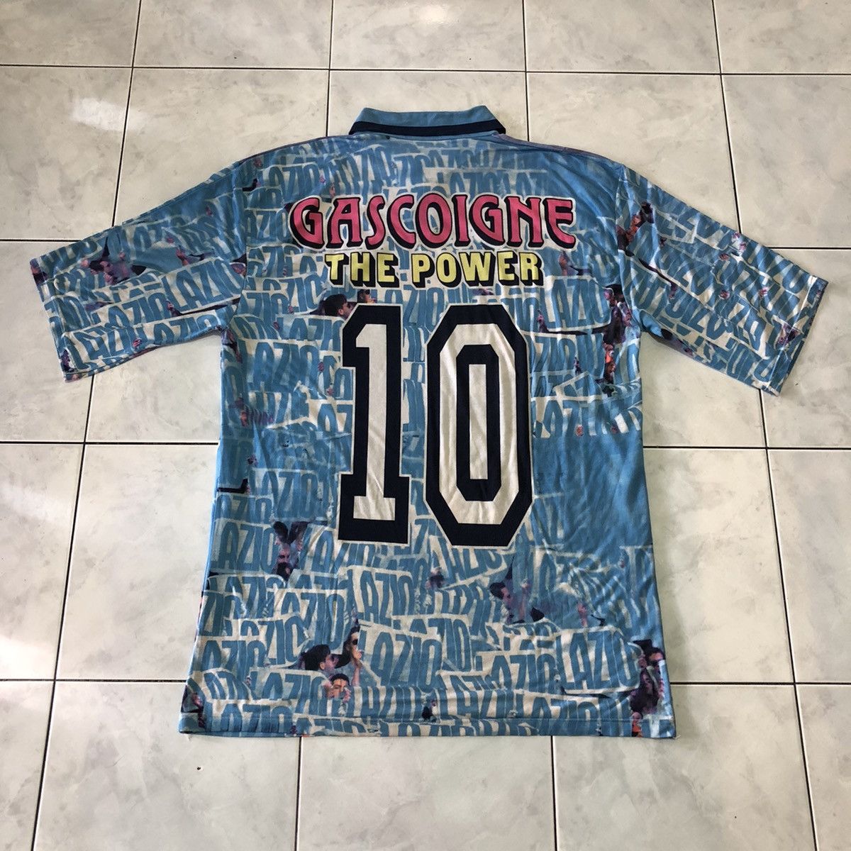 Vintage Vintage Lazio Gascoigne 10 THE POWER Gazza Polo Shirt Size US XXL / EU 58 / 5 - 3 Thumbnail