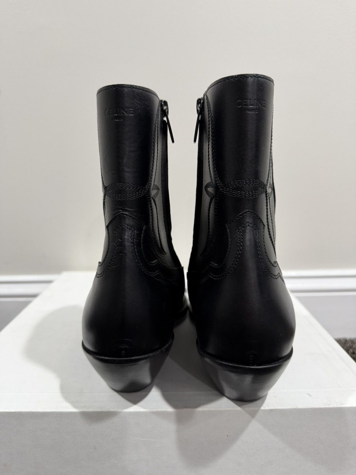 Celine Celine x Hedi SS24 Leon Zipped Calfskin Metal Toe Boot Size US 11 / EU 44 - 6 Thumbnail