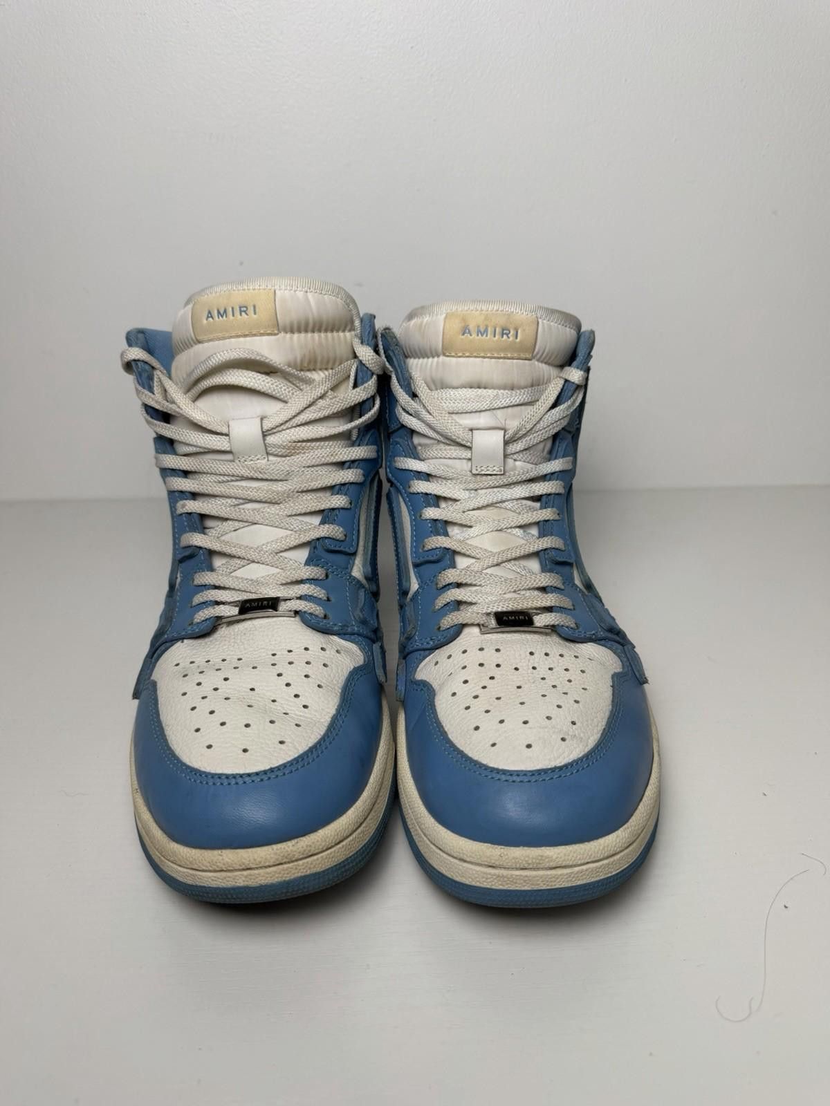 Amiri Amiri Leather High Top Sneakers Blue White Sz 11 EU 44 Italy Size US 11 / EU 44 - 2 Thumbnail