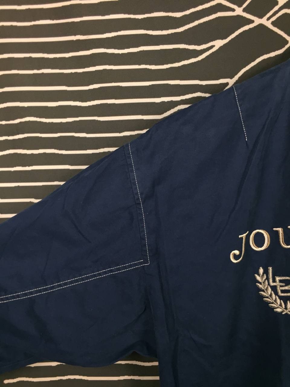 Vintage Journey Club Le Bleu Embroidered Logo Bomber Jacket Size US M / EU 48-50 / 2 - 11 Thumbnail