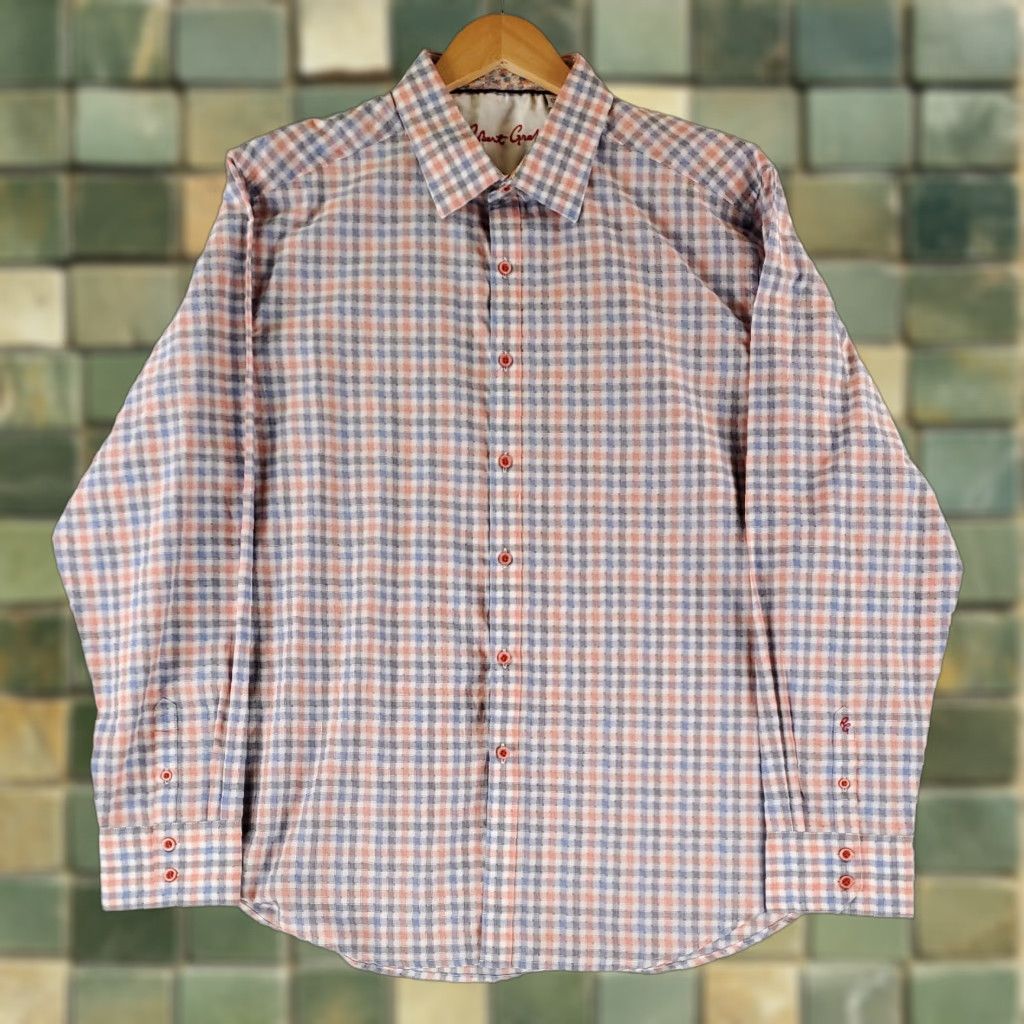 Robert Graham Robert Graham Button-Up Shirt Mens 2XL Multicolor Pastel Blue Pink White Check Plaid Long Sleeve Size US XXL / EU 58 / 5 - 1 Thumbnail
