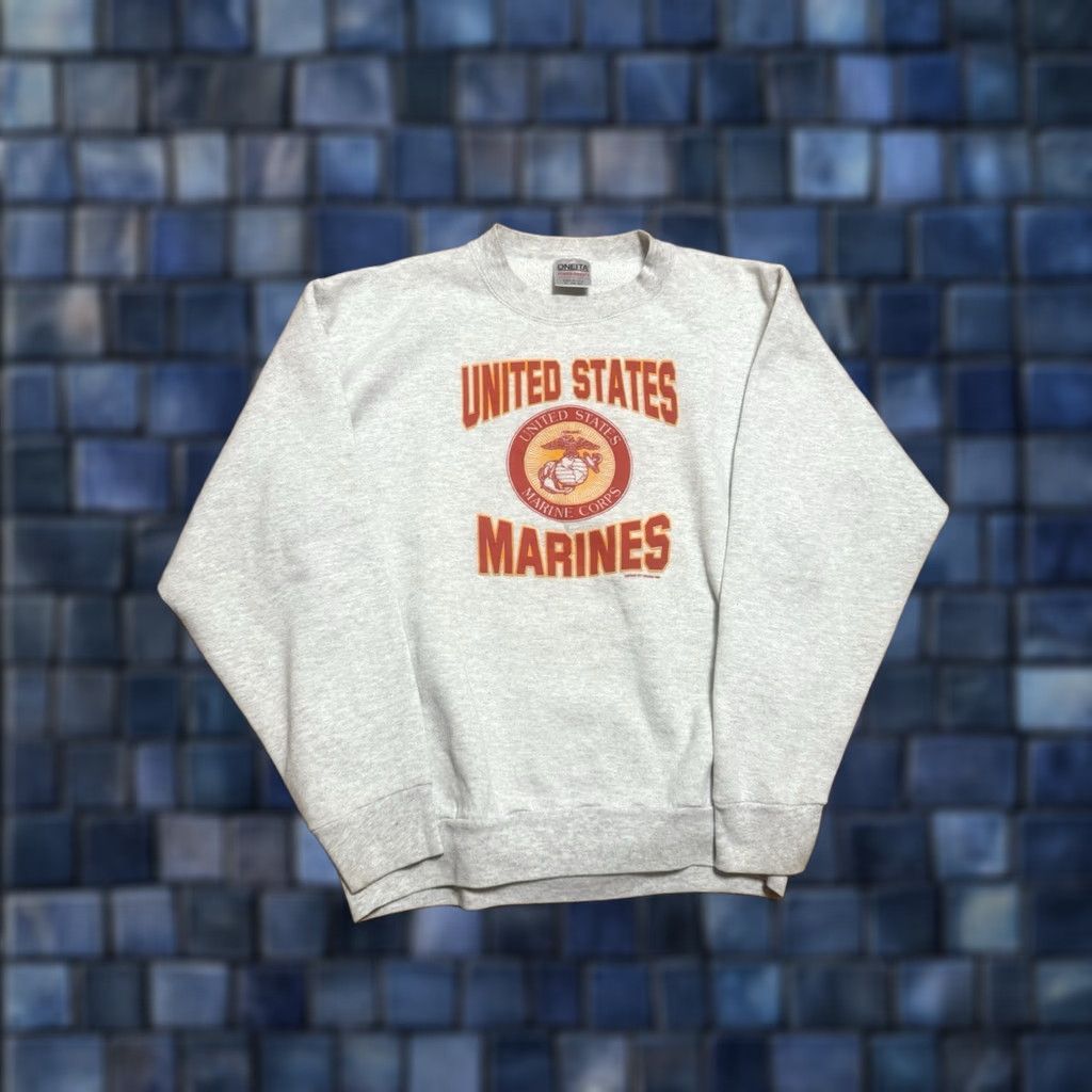 Vintage VINTAGE United States Marines Sweatshirt Crewneck Oneita Men XL Heather Gray 90s Pullover Mens Size US XL / EU 56 / 4 - 1 Thumbnail