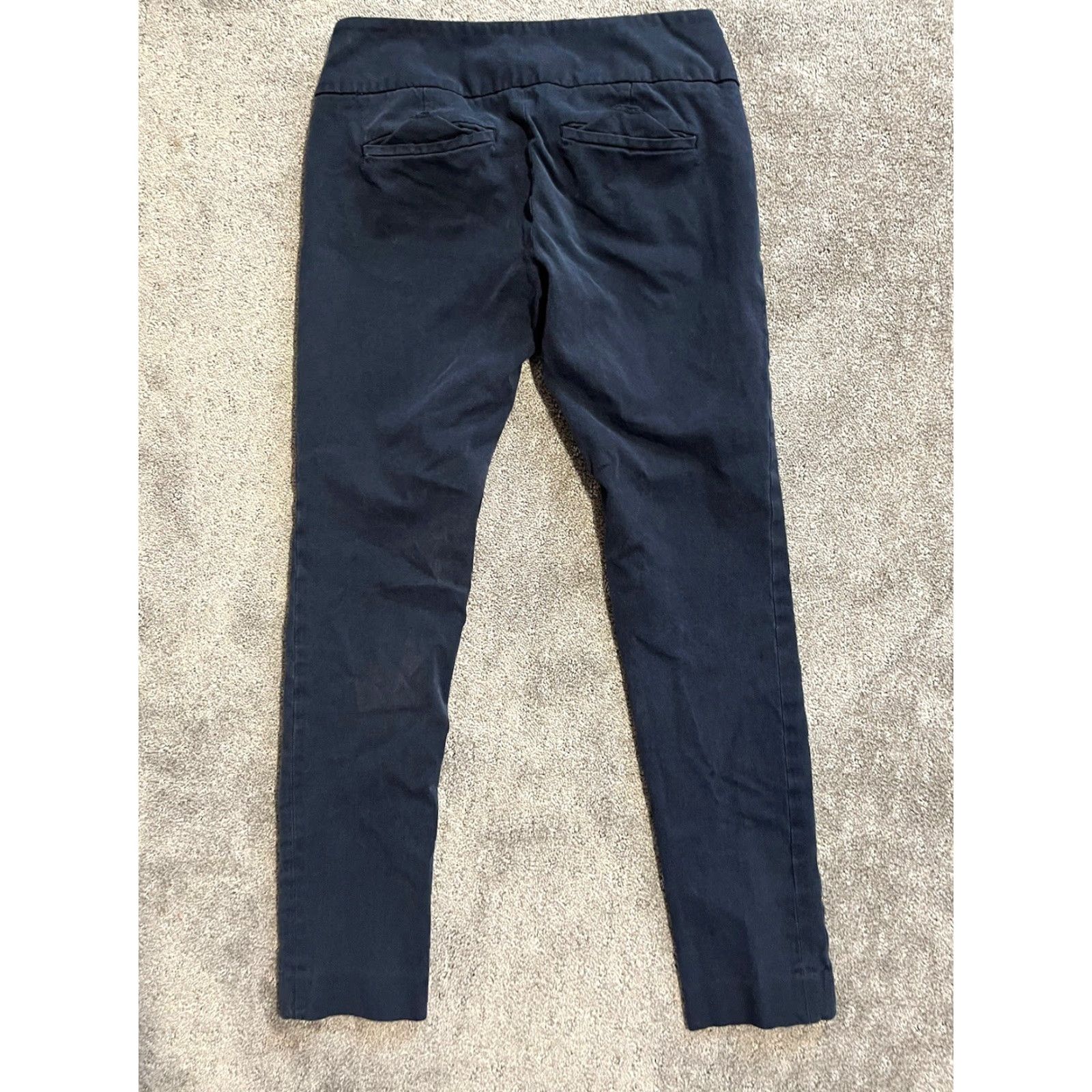 Ann Taylor Ann Taylor Loft Pants Womens Size 00 Navy Solid Stretch Skinny Ankle 26in Inseam Size 24" / US 00 / IT 34 - 3 Thumbnail