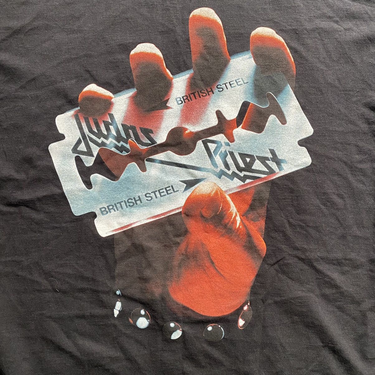 Band Tees JUDAS PRIEST Y2K BRITISH STEEL CRAZY PRINT T SHIRT Size US XL / EU 56 / 4 - 2 Thumbnail
