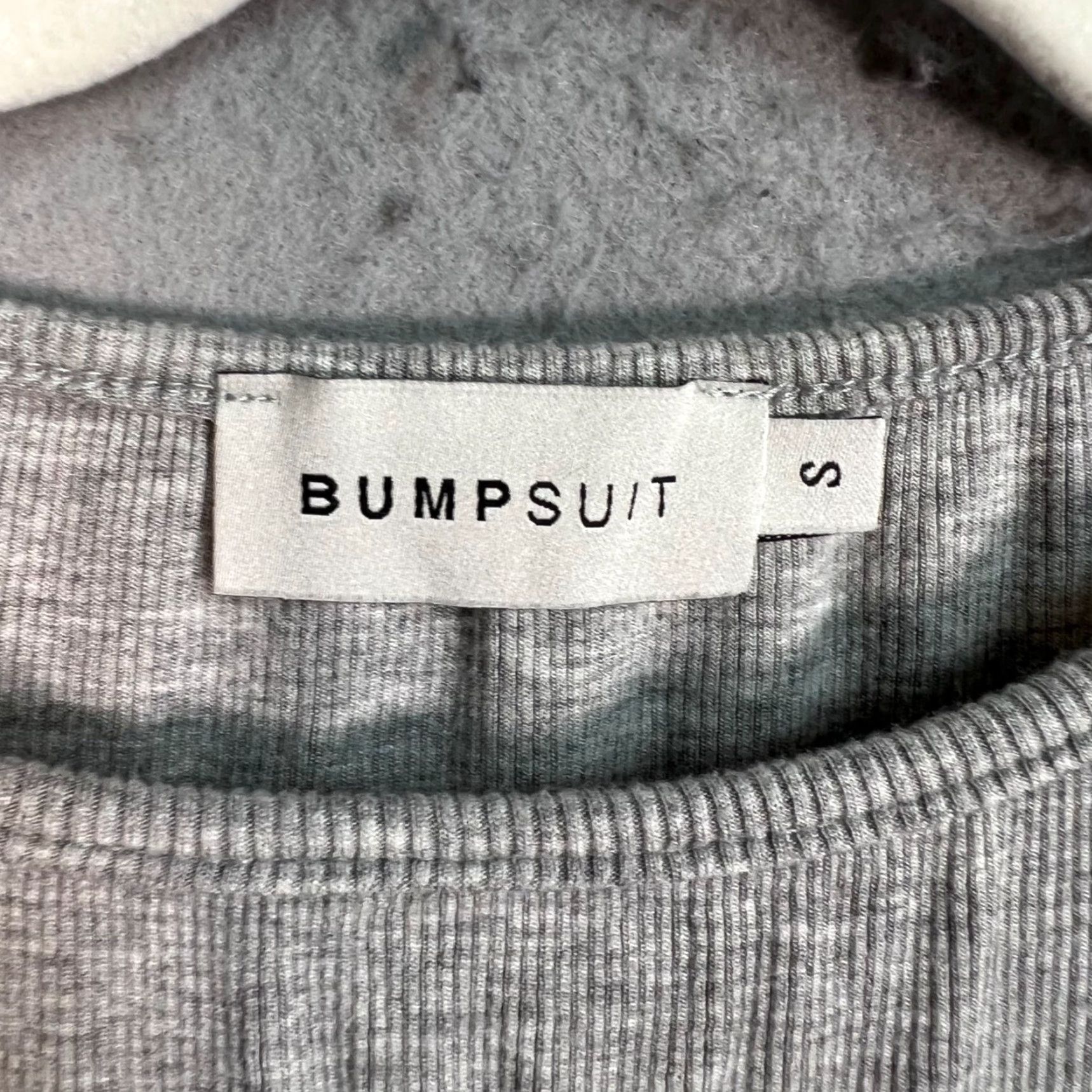 Vintage Bumpsuit Womens Small Maternity Gray Long Sleeve Drawstring Ruched Crop Top Size S / US 4 / IT 40 - 3 Thumbnail