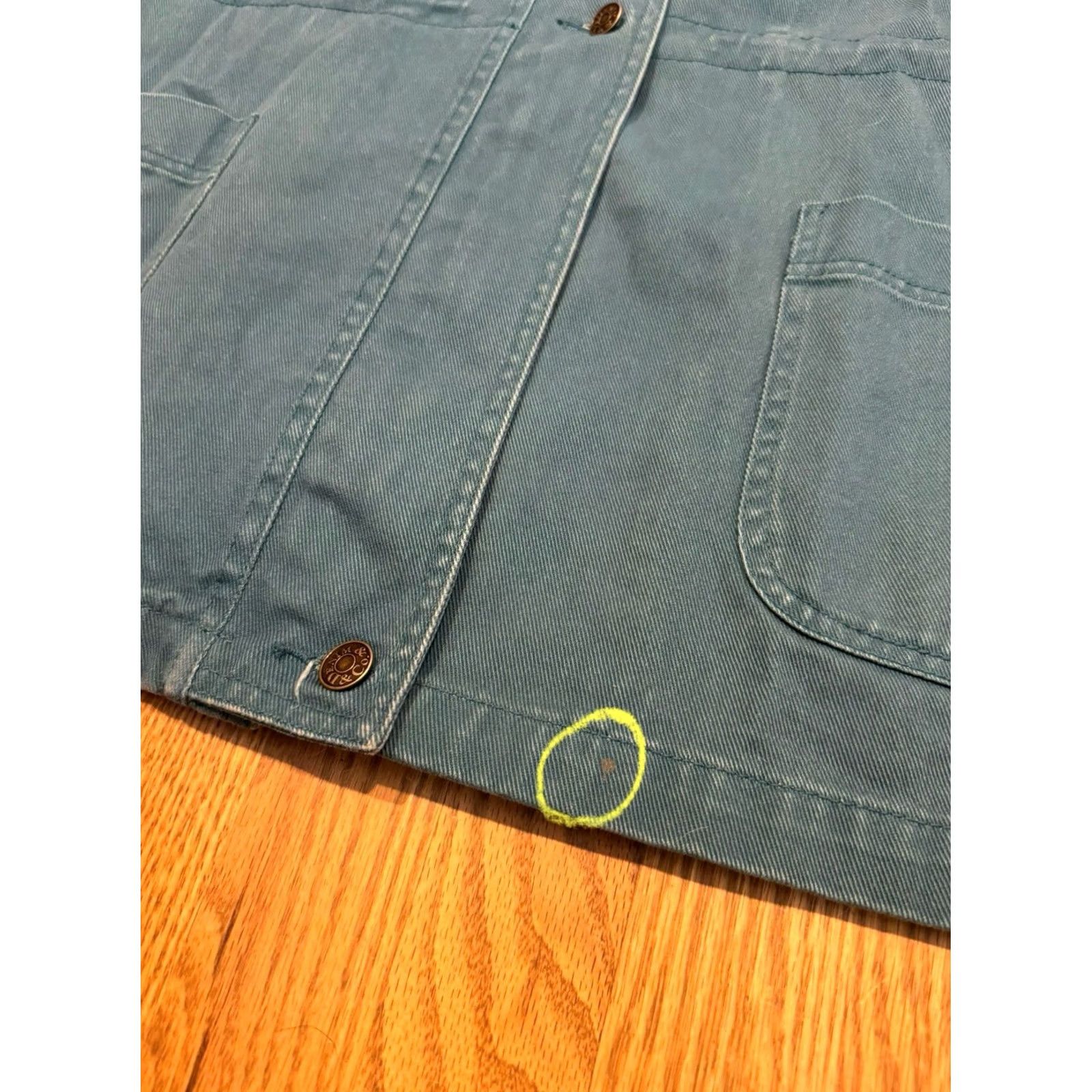 Denim & Co. VINTAGE Denim & Co. Jacket, 1X, Zip Up Button, Denim & Co., Corduroy Trim, Light Blue, Chore, Canvas, 90s, Women, Lined, Fall/Spring/Winter Size XL / US 12-14 / IT 48-50 - 3 Thumbnail