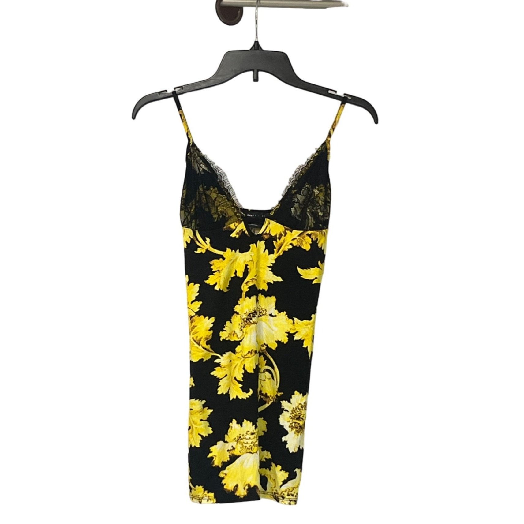 Other ASOS DESIGN Petite Cami lace bust mini dress in gold floral Size S / US 4 / IT 40 - 6 Thumbnail