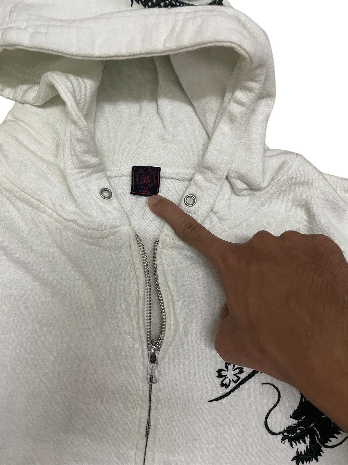 Karakuri Tamashii Y2K Cropped Heads Embroidered Sukajan Dragon Zipper Hoodie Size US L / EU 52-54 / 3 - 6 Thumbnail