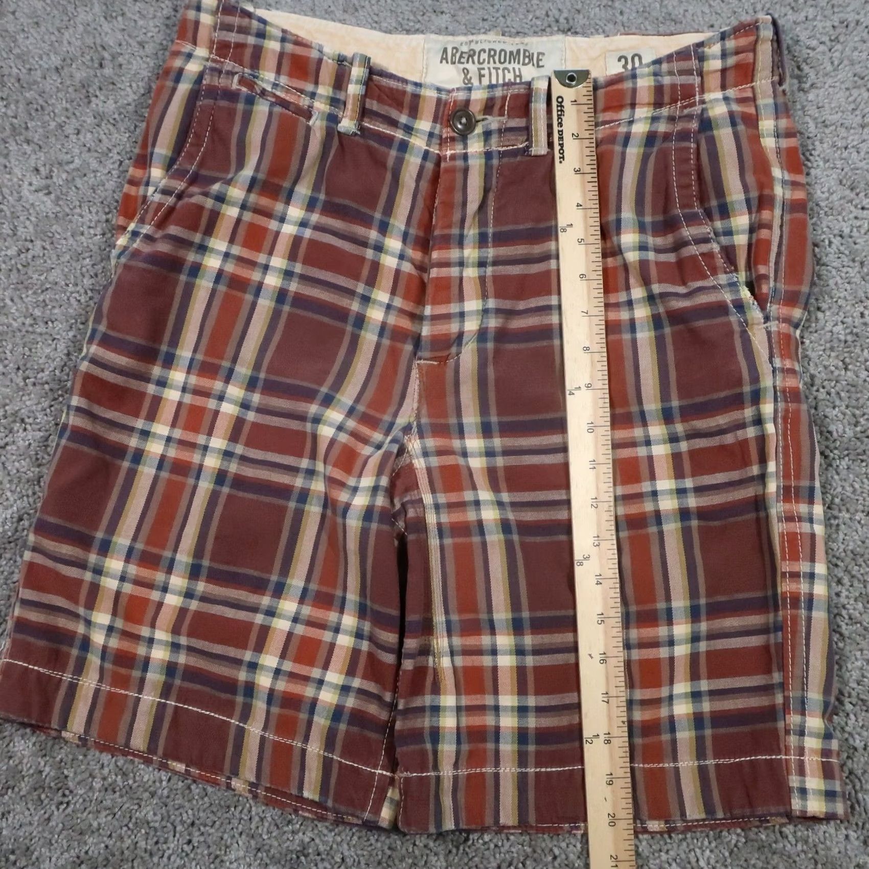 Abercrombie & Fitch VINTAGE Abercrombie & Fitch Chino Shorts Mens 32 Plaid Breathable Cotton 10 Inseam Size US 32 / EU 48 - 5 Thumbnail