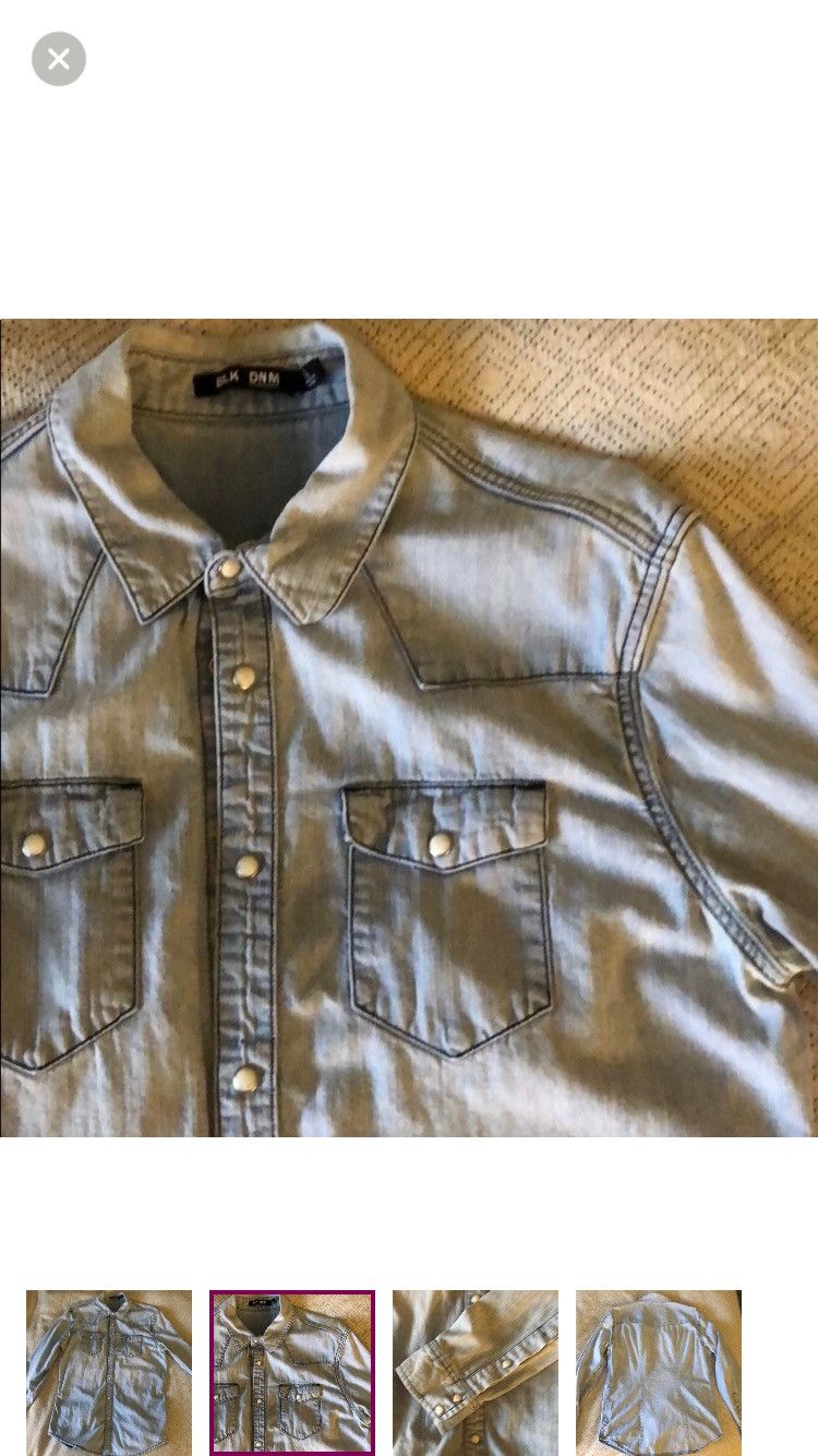 Blk Dnm Blk Denim Blue Denim Shirt, like Saint Laurent Size US L / EU 52-54 / 3 - 3 Thumbnail