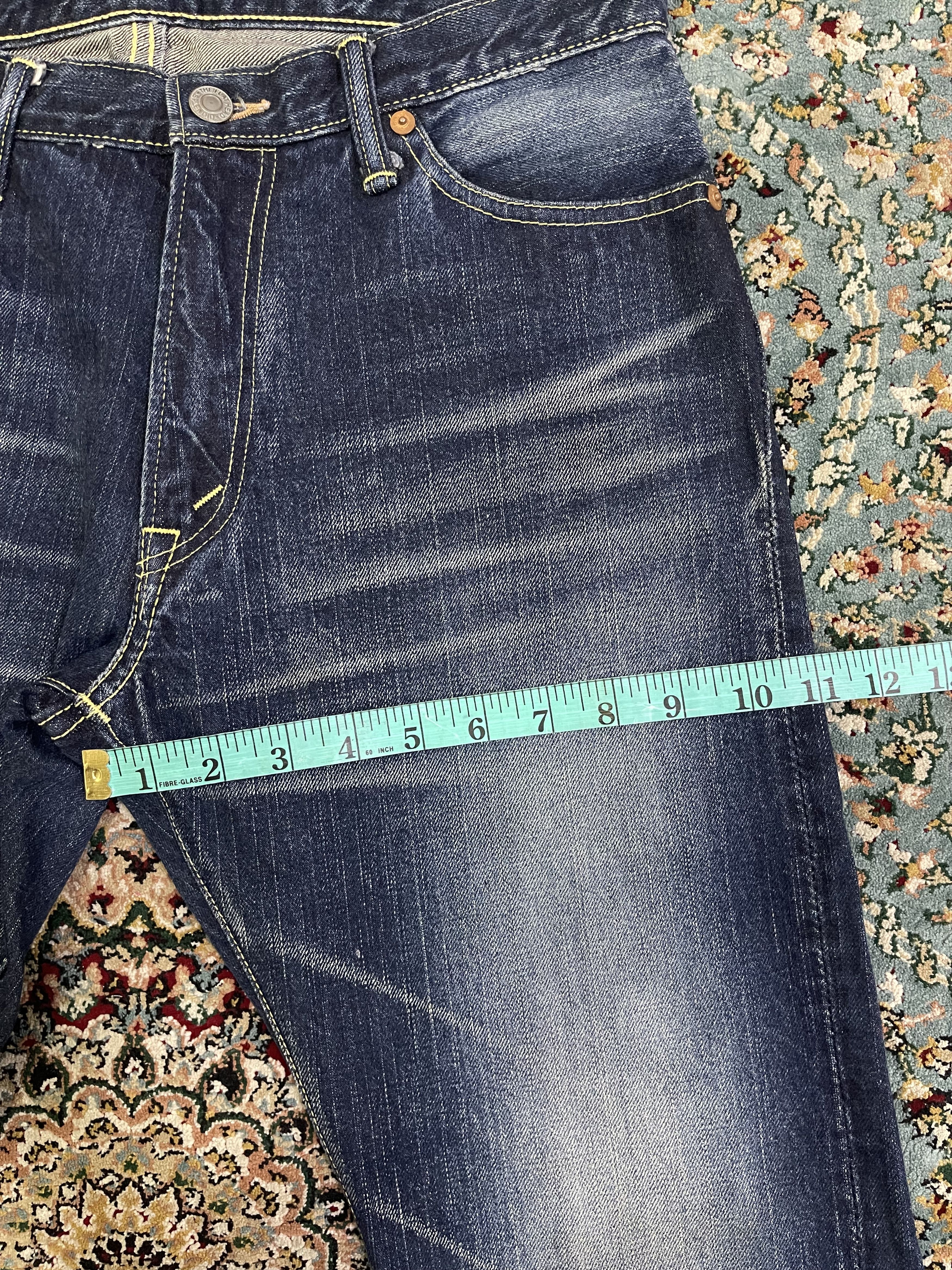 The Flat Head TFH Flared Blue Light Wash Jeans Size US 32 / EU 48 - 19 Thumbnail