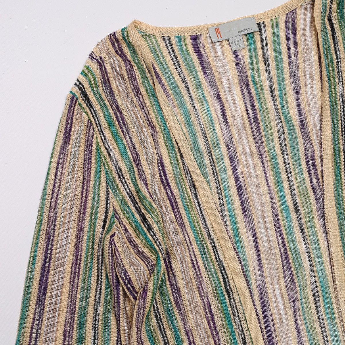 Missoni Missoni Multicolor Viscose Cotton Striped Long Cardigan Dres Size XL / US 12-14 / IT 48-50 - 7 Thumbnail