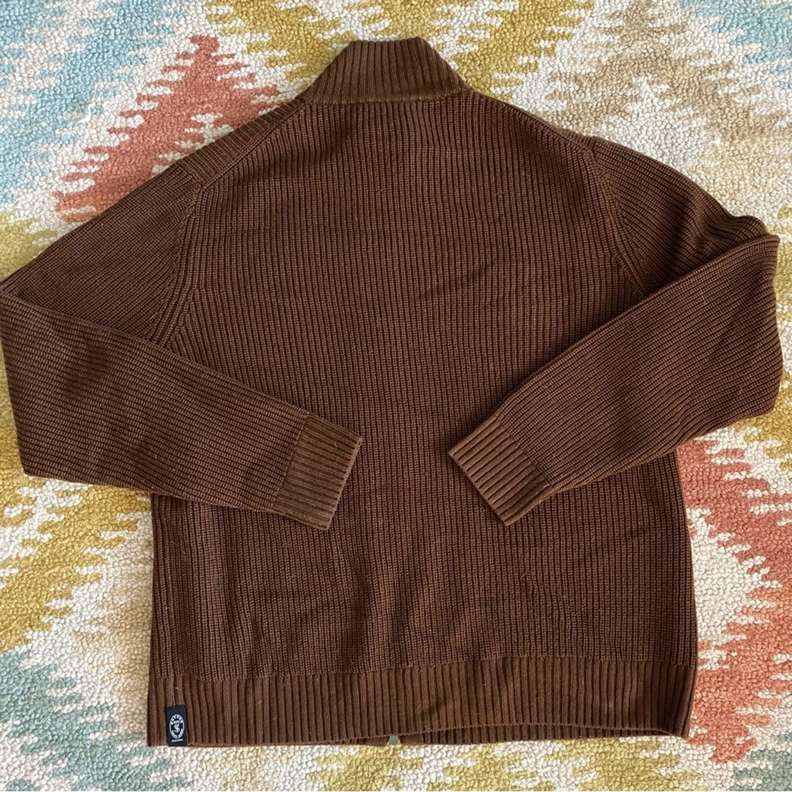 Todd Snyder TODD SNYDER $299 Cardigan Full Zip Brown Merino Sweater XL Size US XL / EU 56 / 4 - 8 Thumbnail