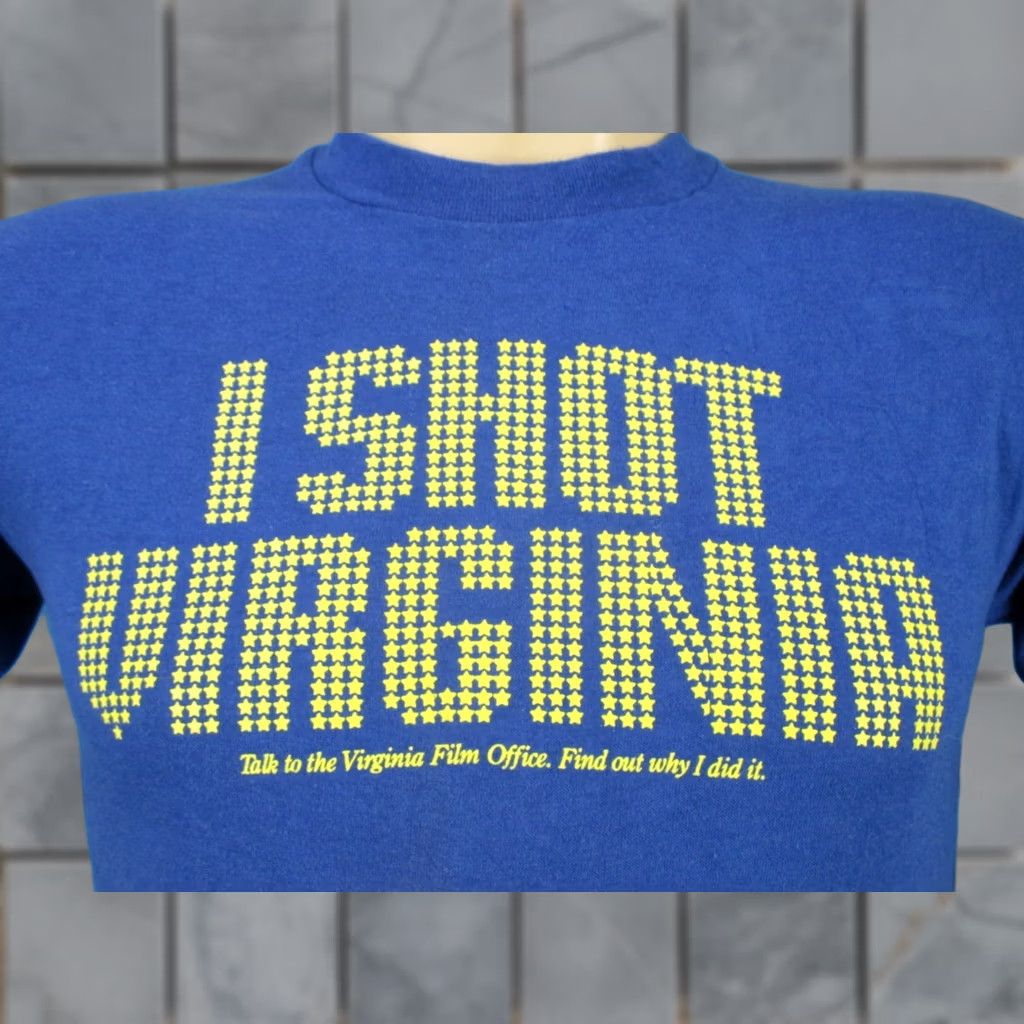 Vintage VINTAGE I SHOT VIRGINIA FILM OFFICE T-Shirt XS blue 80s 90s Mens fits like XS, cotton blend, short sleeve Size US XS / EU 42 / 0 - 1 Thumbnail