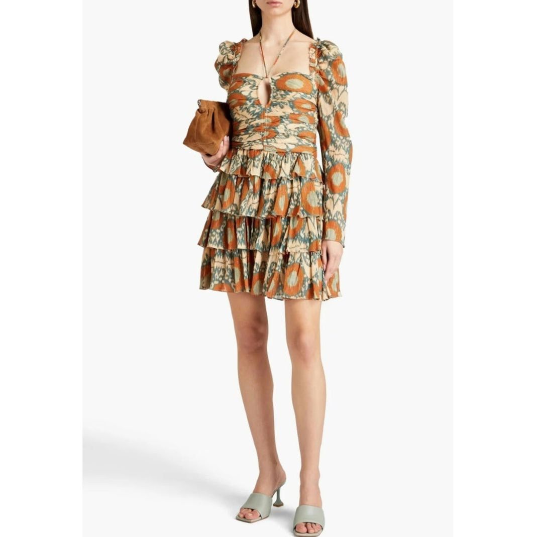Ulla Johnson Ulla Johnson Naiya Ruffled Long Sleeve Mini Dress Nimbus Size XS / US 0-2 / IT 36-38 - 3 Thumbnail