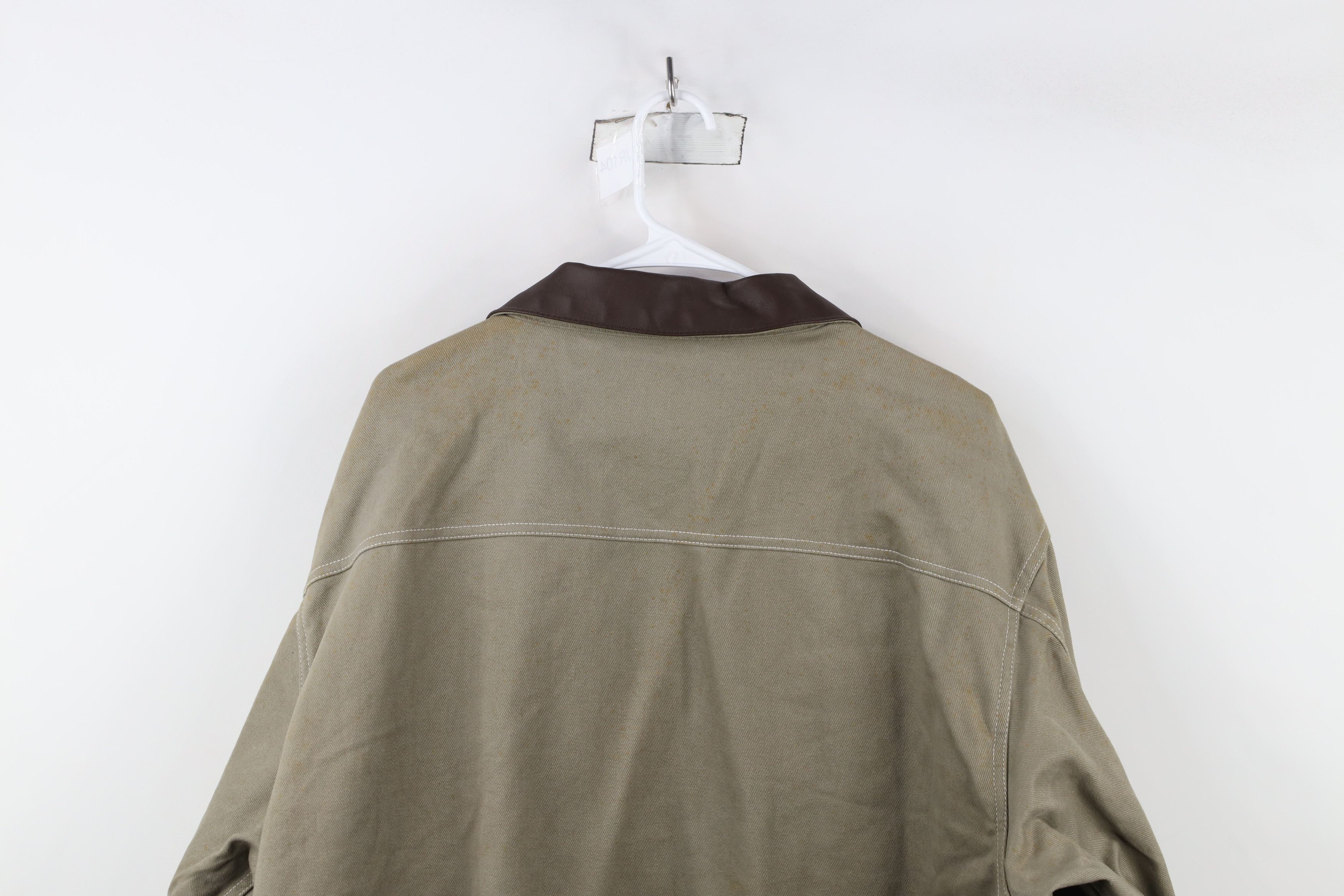 Marlboro × Vintage Vintage 90s Marlboro Leather Collar Trucker Jacket Gray Size US XL / EU 56 / 4 - 15 Thumbnail