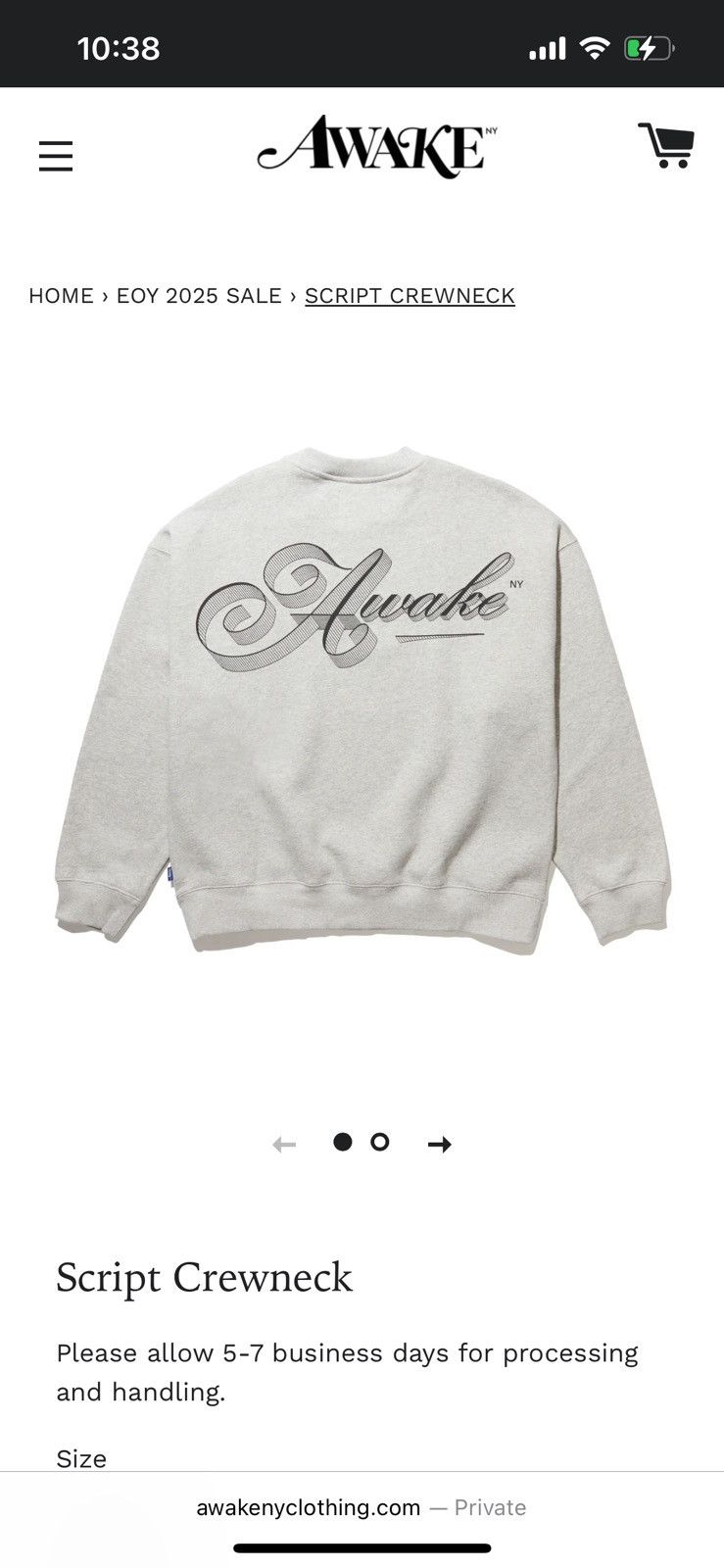 Awake NY Brand new, Awakw NY script crew neck Size US M / EU 48-50 / 2 - 2 Thumbnail