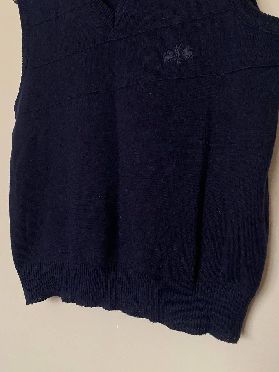 Yves Saint Laurent Yves Saint Laurent vintage 80s wool vest embroidered logo Size US M / EU 48-50 / 2 - 2 Thumbnail