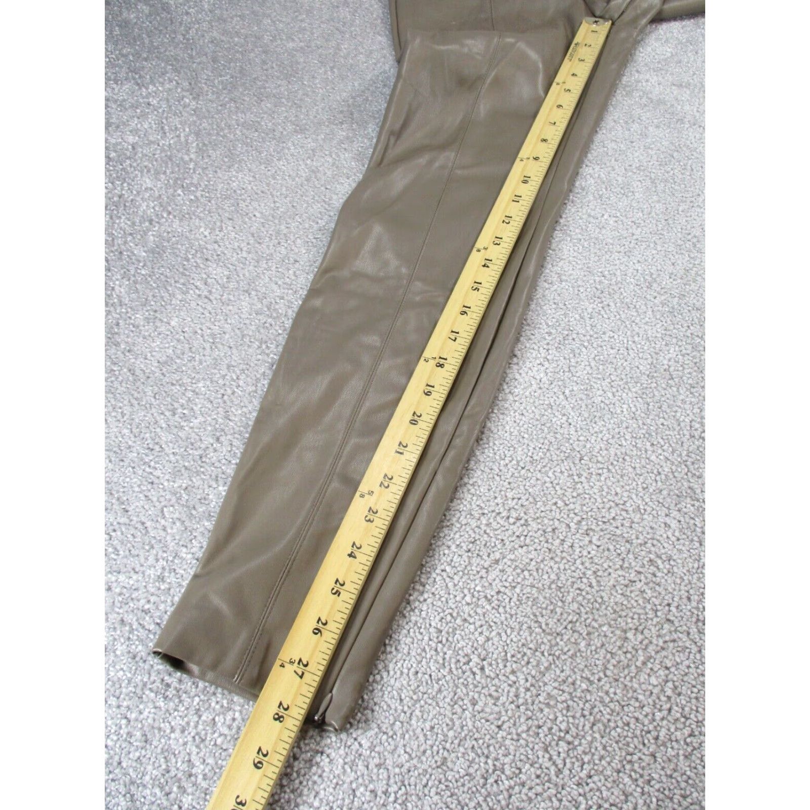 Zara VINTAGE Zara Women's Pants Skinny Ankle Zip Faux Leather Medium Brown 90s Casual Womens Size 32" / US 10 / IT 46 - 7 Thumbnail