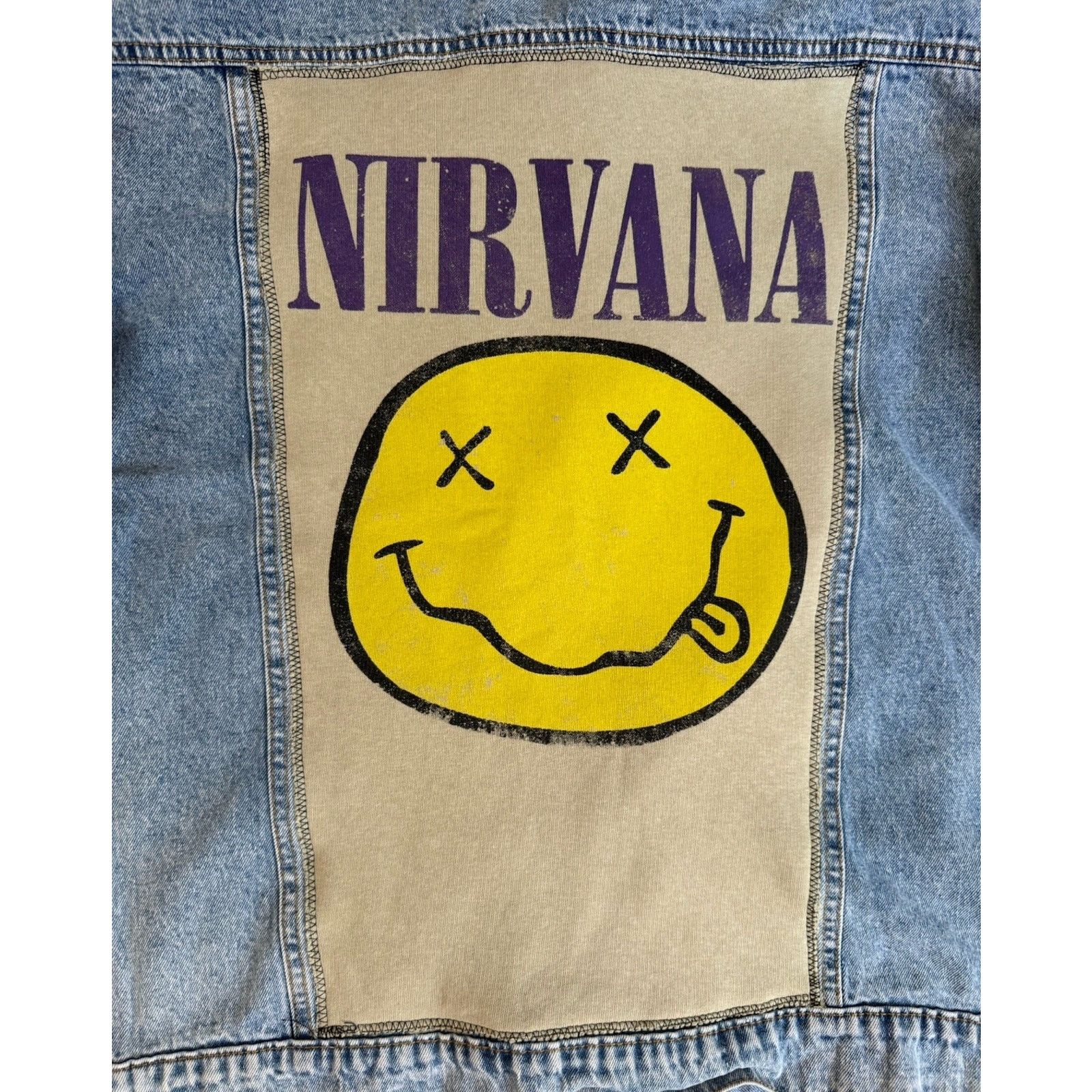 Other NIRVANA Denim Jacket 90s Punk Rock Retro Vintage Checkered M Size M / US 6-8 / IT 42-44 - 7 Thumbnail
