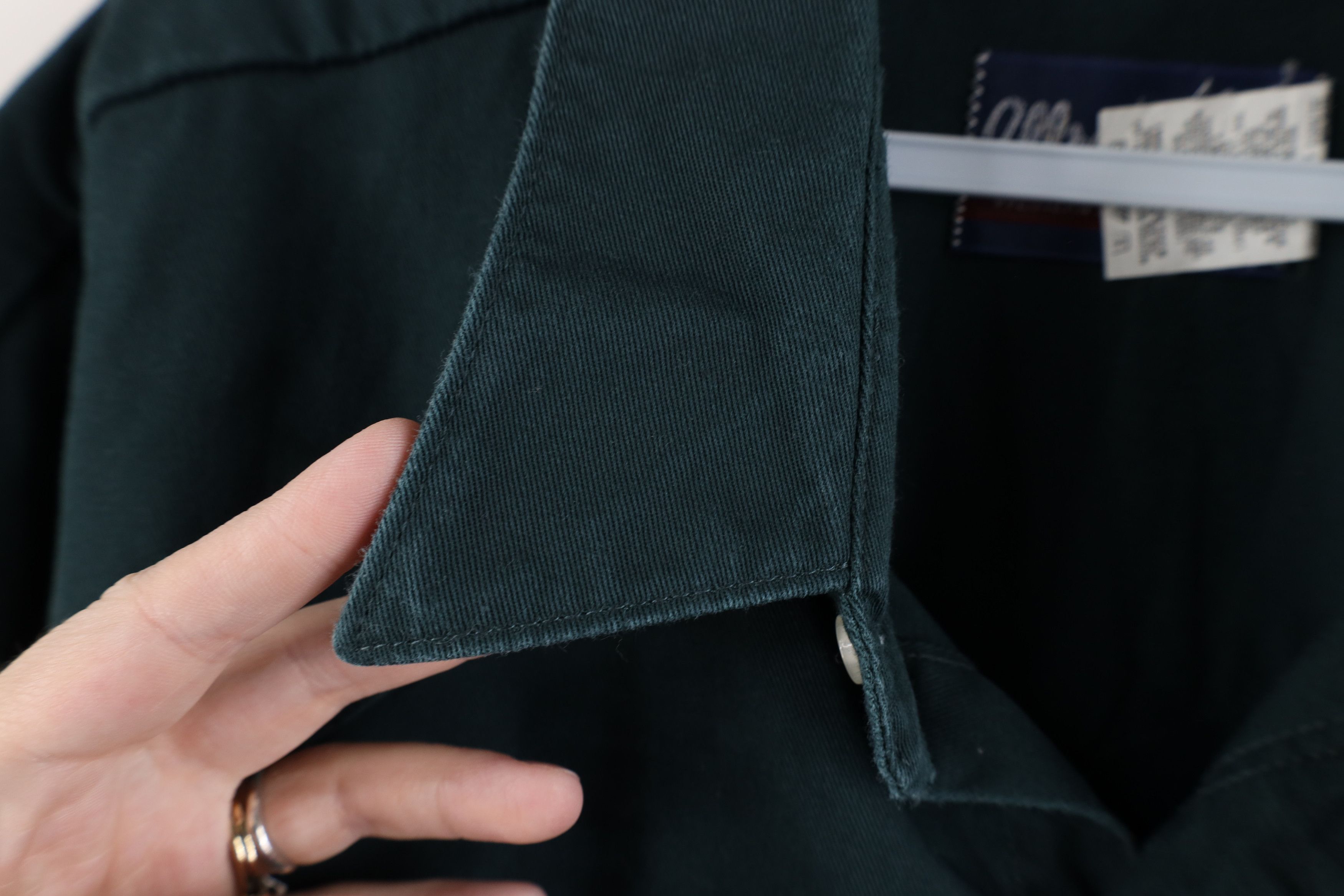 Vintage × Wrangler Vintage 90s Wrangler Heavyweight Button Shirt Dark Green Size US XXL / EU 58 / 5 - 7 Thumbnail