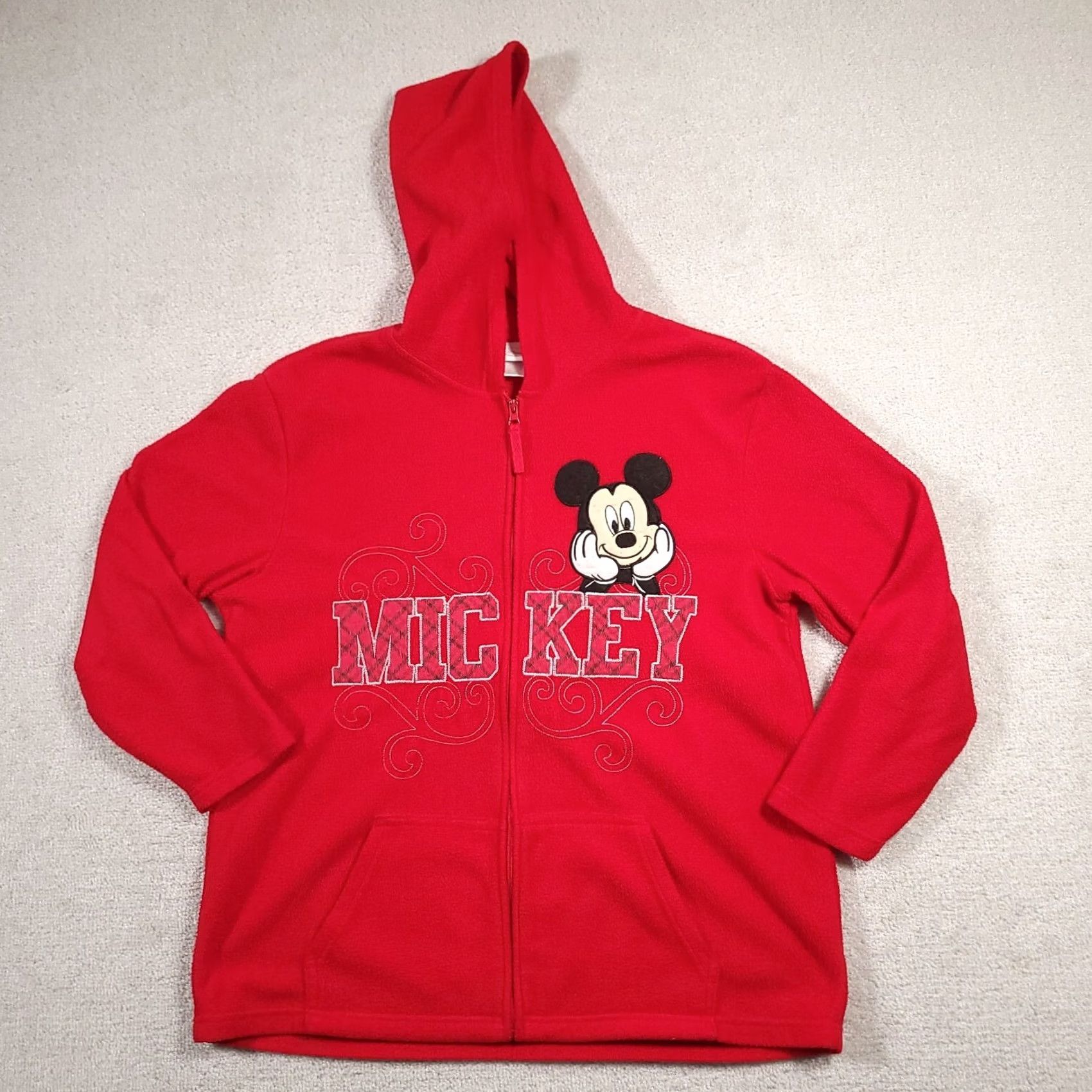 Disney Disney Mickey Mouse Hoodie Womens 1X Full Zip Sweatshirt Jacket Red Embroidered Size XL / US 12-14 / IT 48-50 - 2 Thumbnail