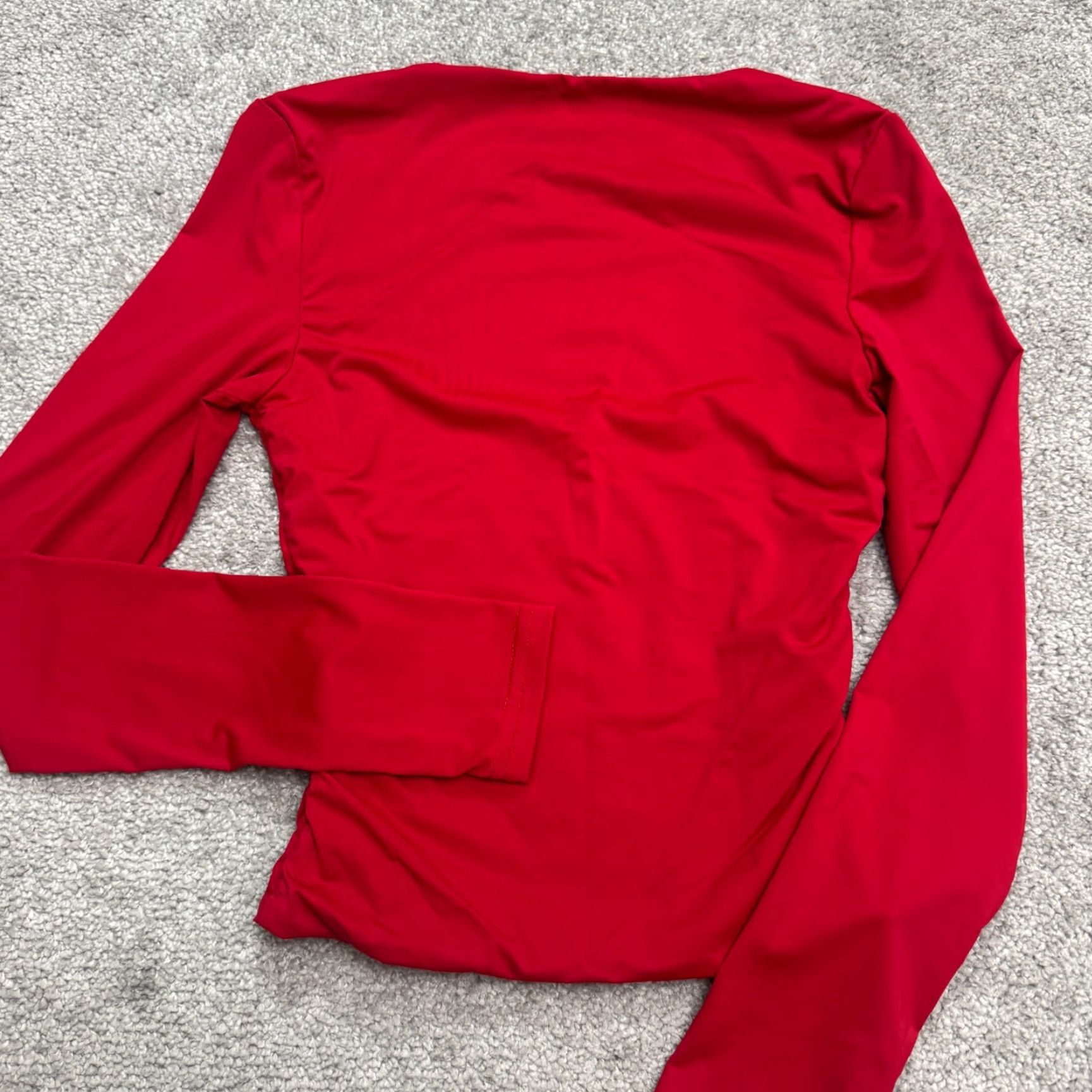 PRINCESS POLLY Princess Polly Shirt Womens 0 Red Nylon Spandex Square Neck Long Sleeve Top Size XS / US 0-2 / IT 36-38 - 3 Thumbnail