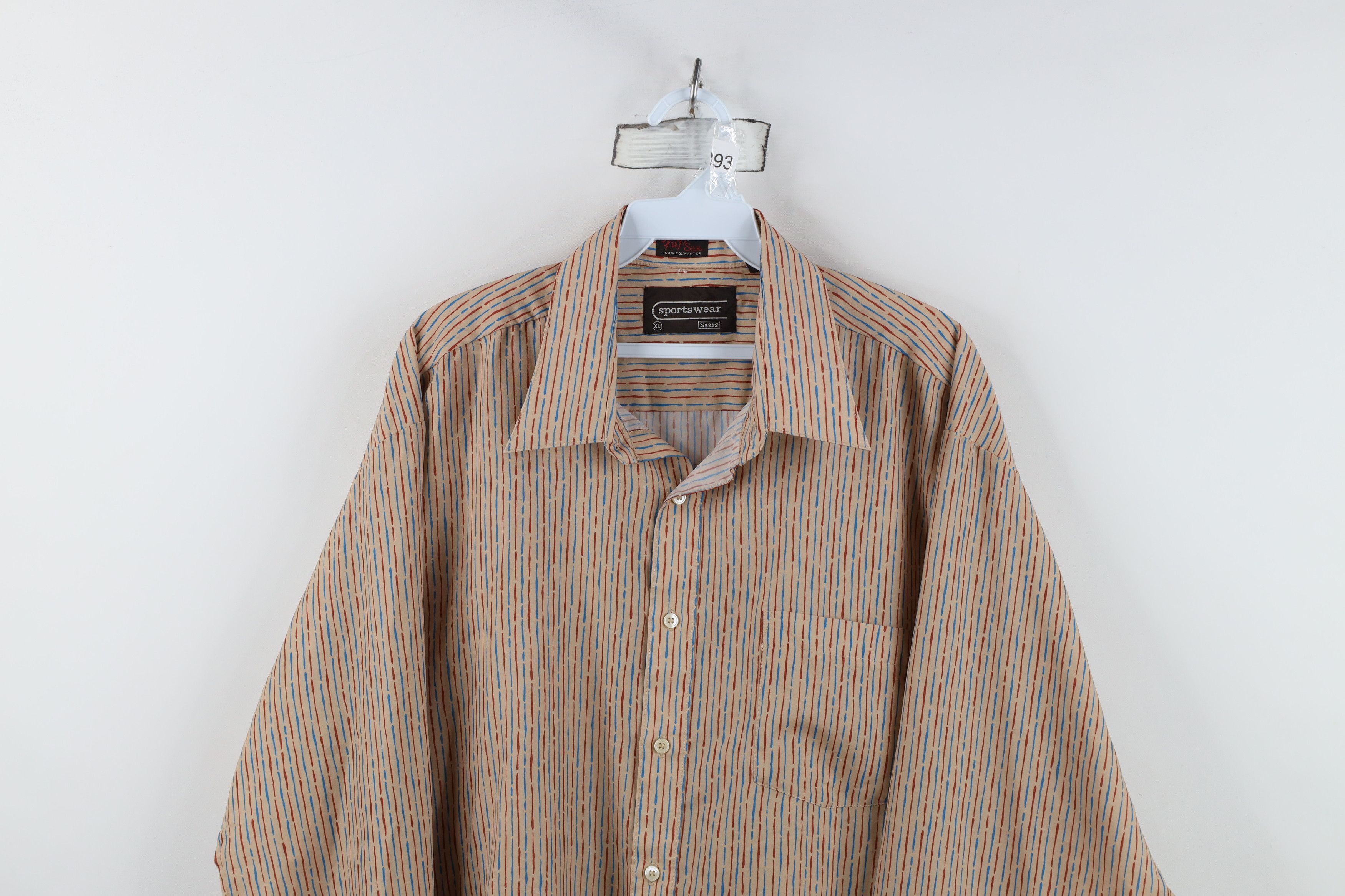 Vintage Vintage 70s Streetwear Knit Collared Button Shirt Polyester Size US XL / EU 56 / 4 - 2 Thumbnail